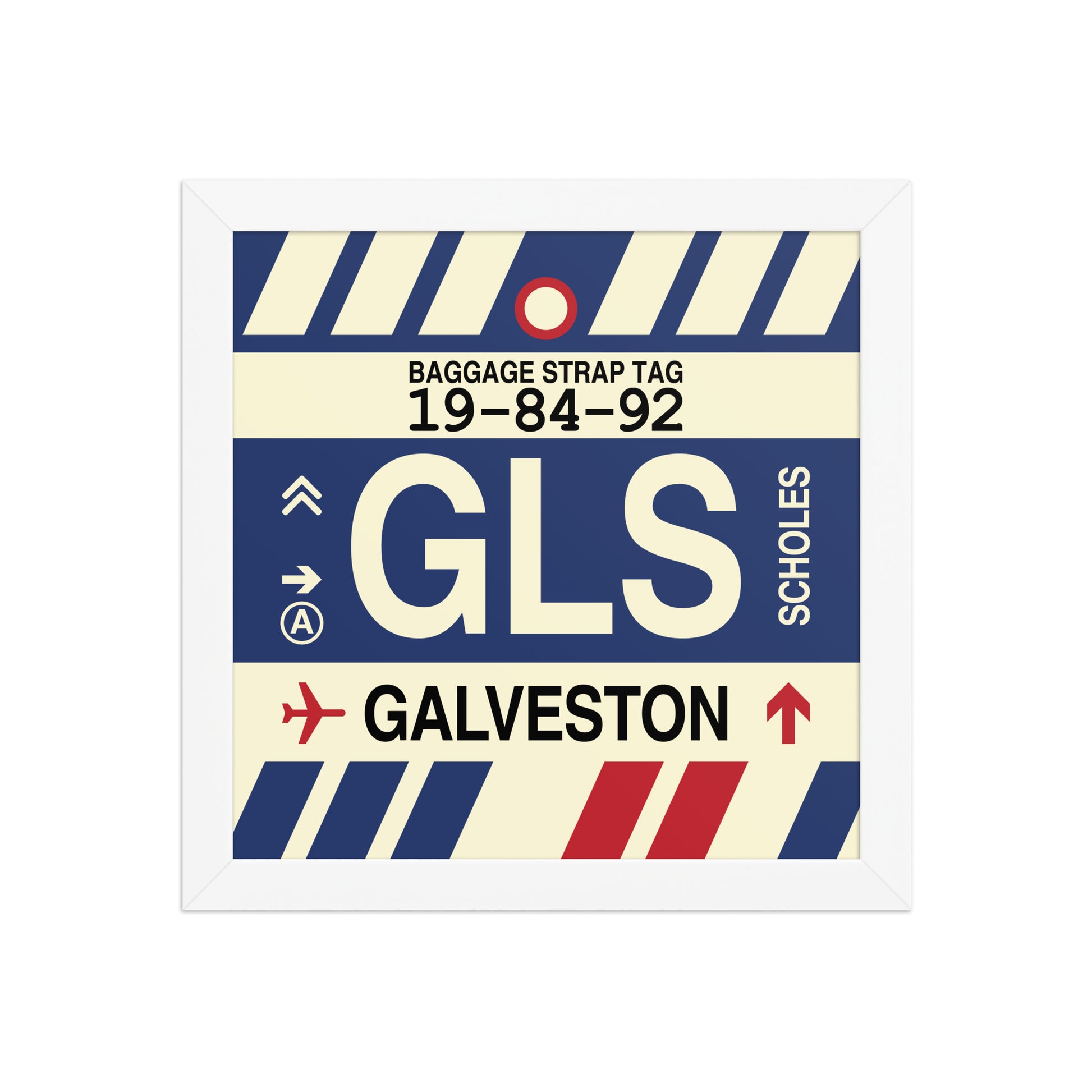 GLS Galveston Framed Print • Jet Age Baggage Tag Design • YHM Designs - Image 11