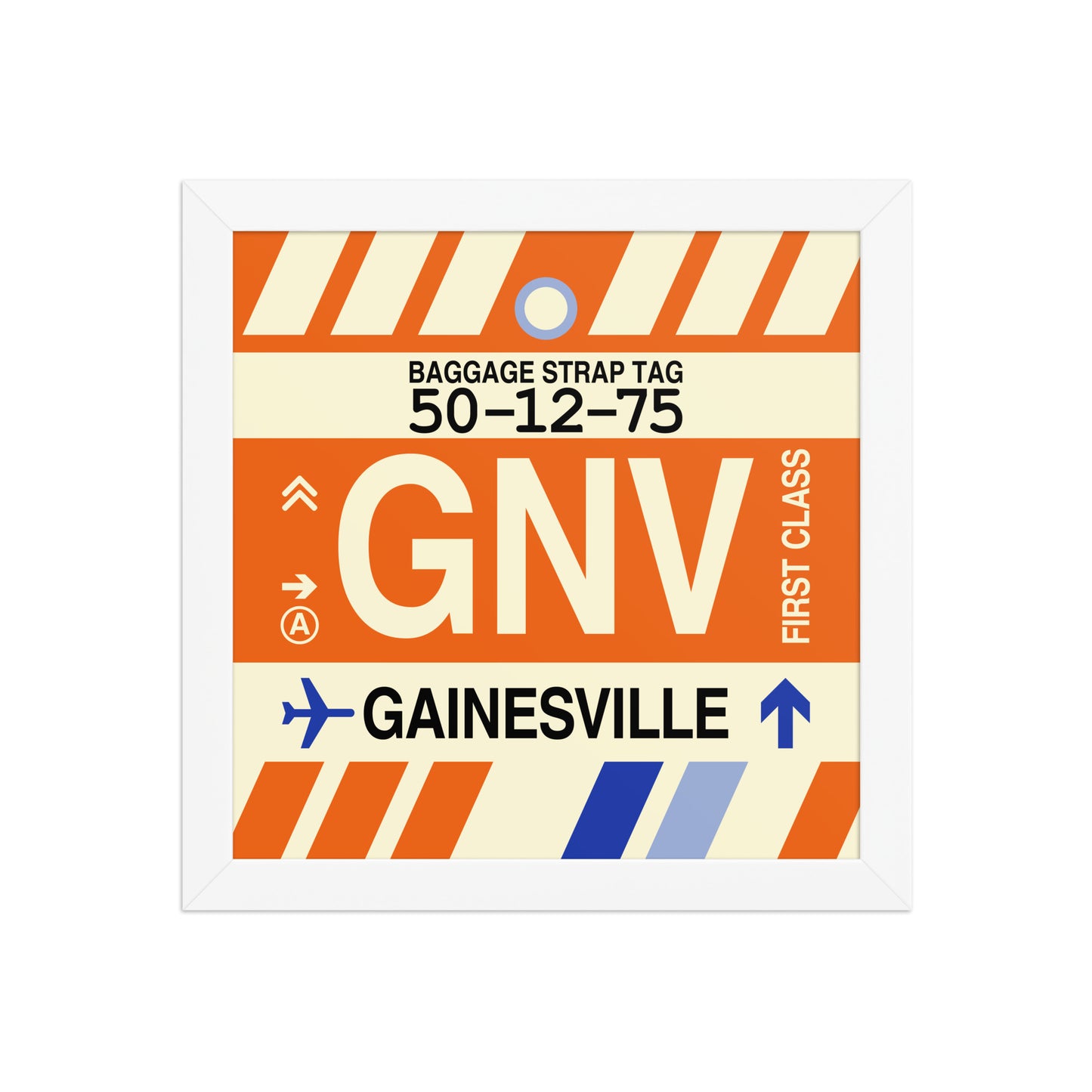 GNV Gainesville Framed Print • Jet Age Baggage Tag Design • YHM Designs - Image 11