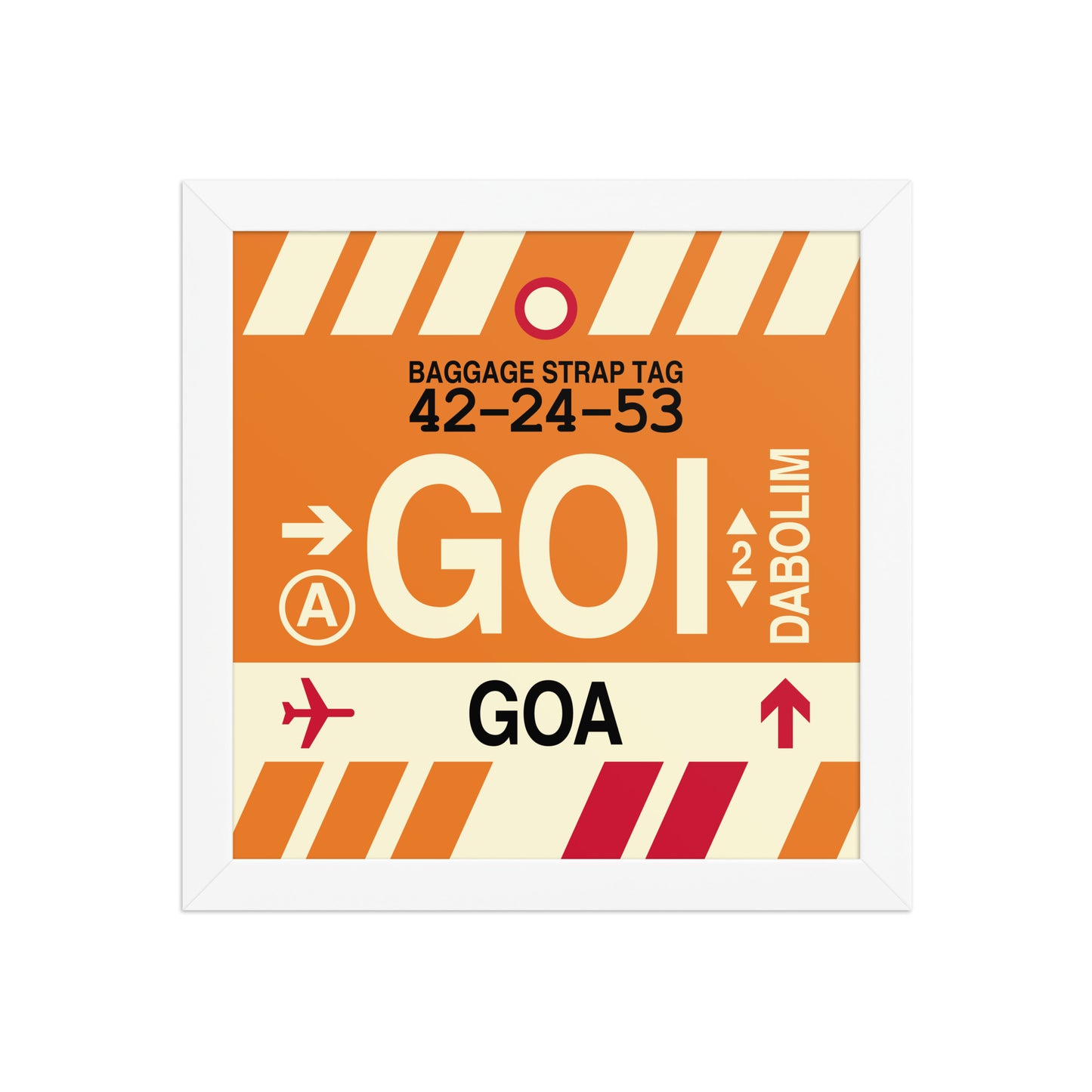GOI Goa Framed Print • Jet Age Baggage Tag Design • YHM Designs - Image 11