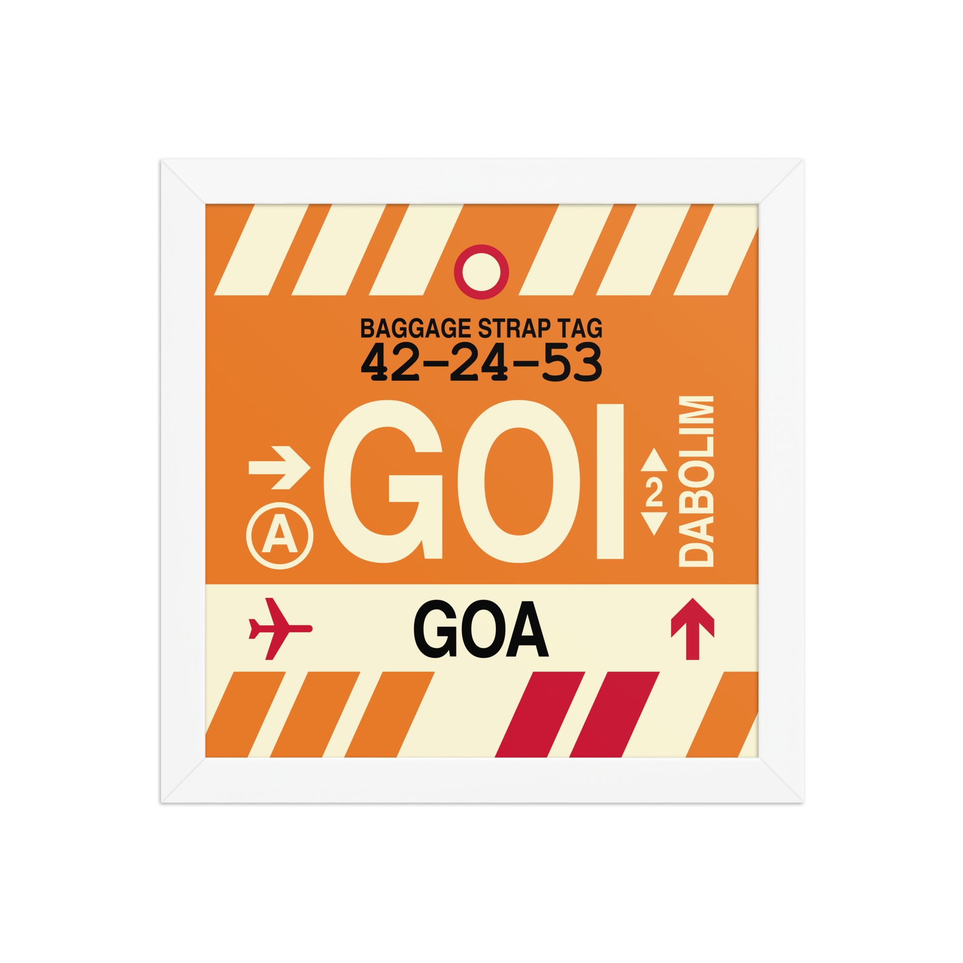 GOI Goa Framed Print • Jet Age Baggage Tag Design • YHM Designs - Image 11