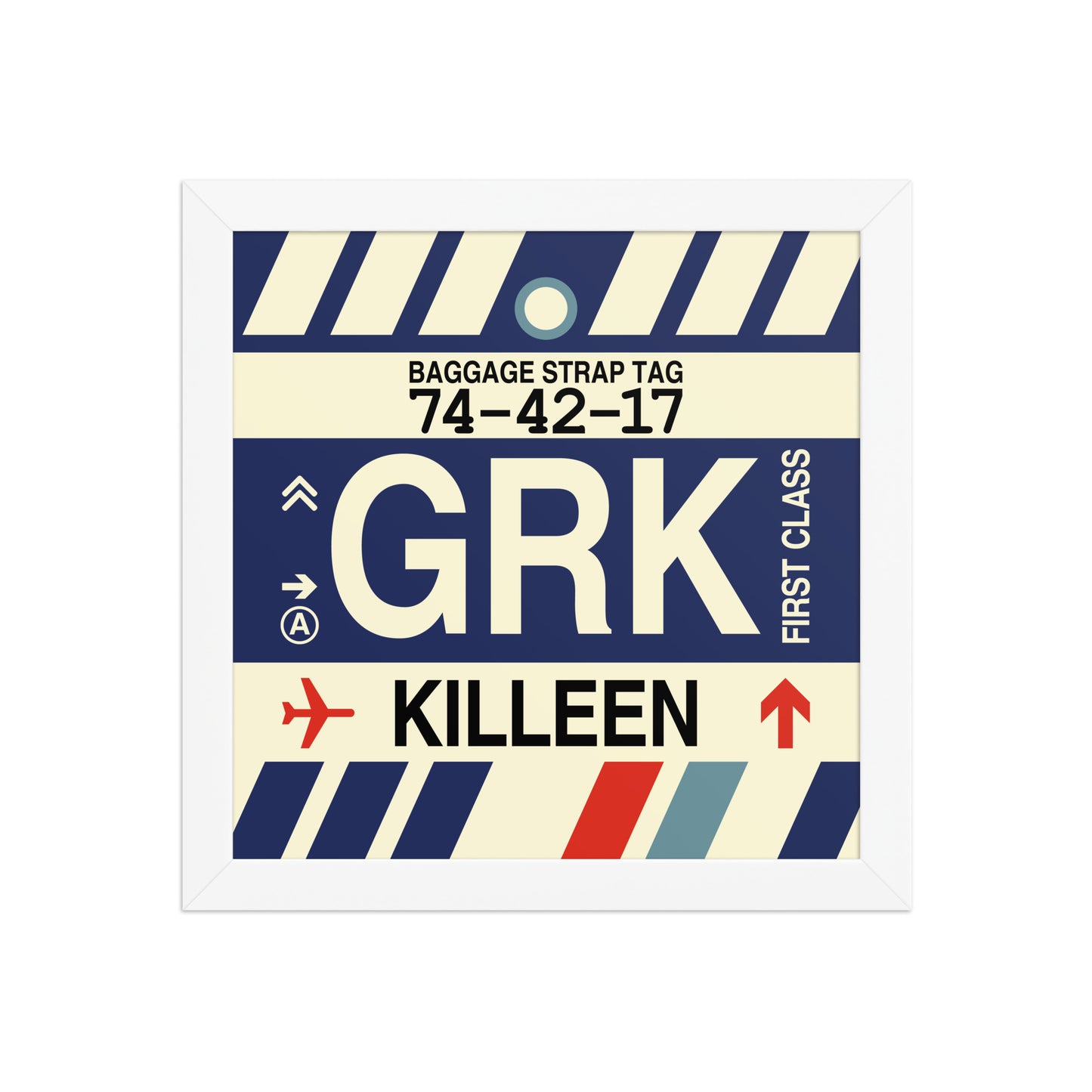 GRK Killeen Framed Print • Jet Age Baggage Tag Design • YHM Designs - Image 11
