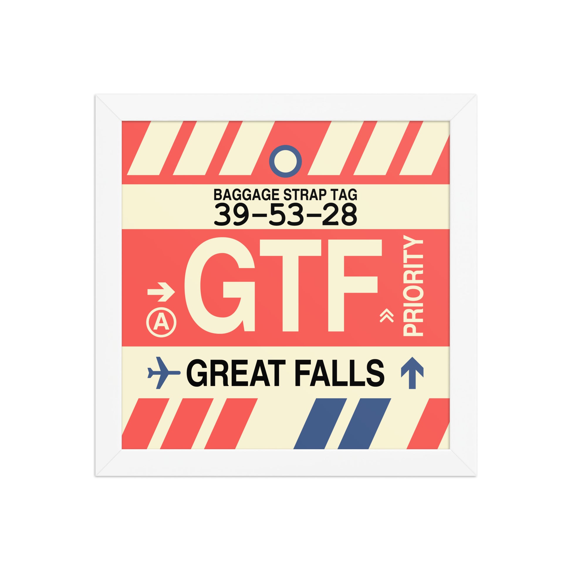 GTF Great Falls Framed Print • Jet Age Baggage Tag Design • YHM Designs - Image 11