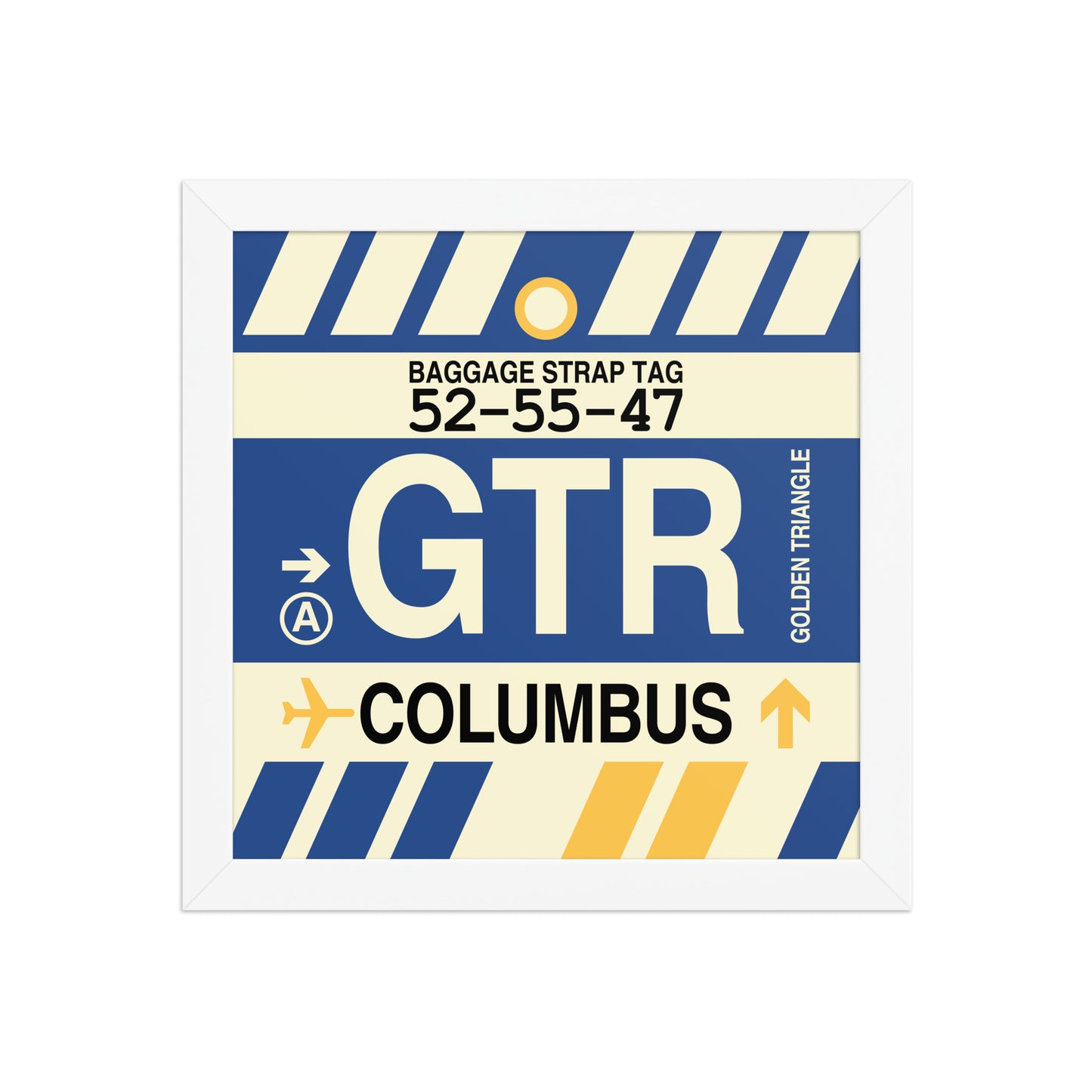 GTR Columbus Framed Print • Jet Age Baggage Tag Design • YHM Designs - Image 11