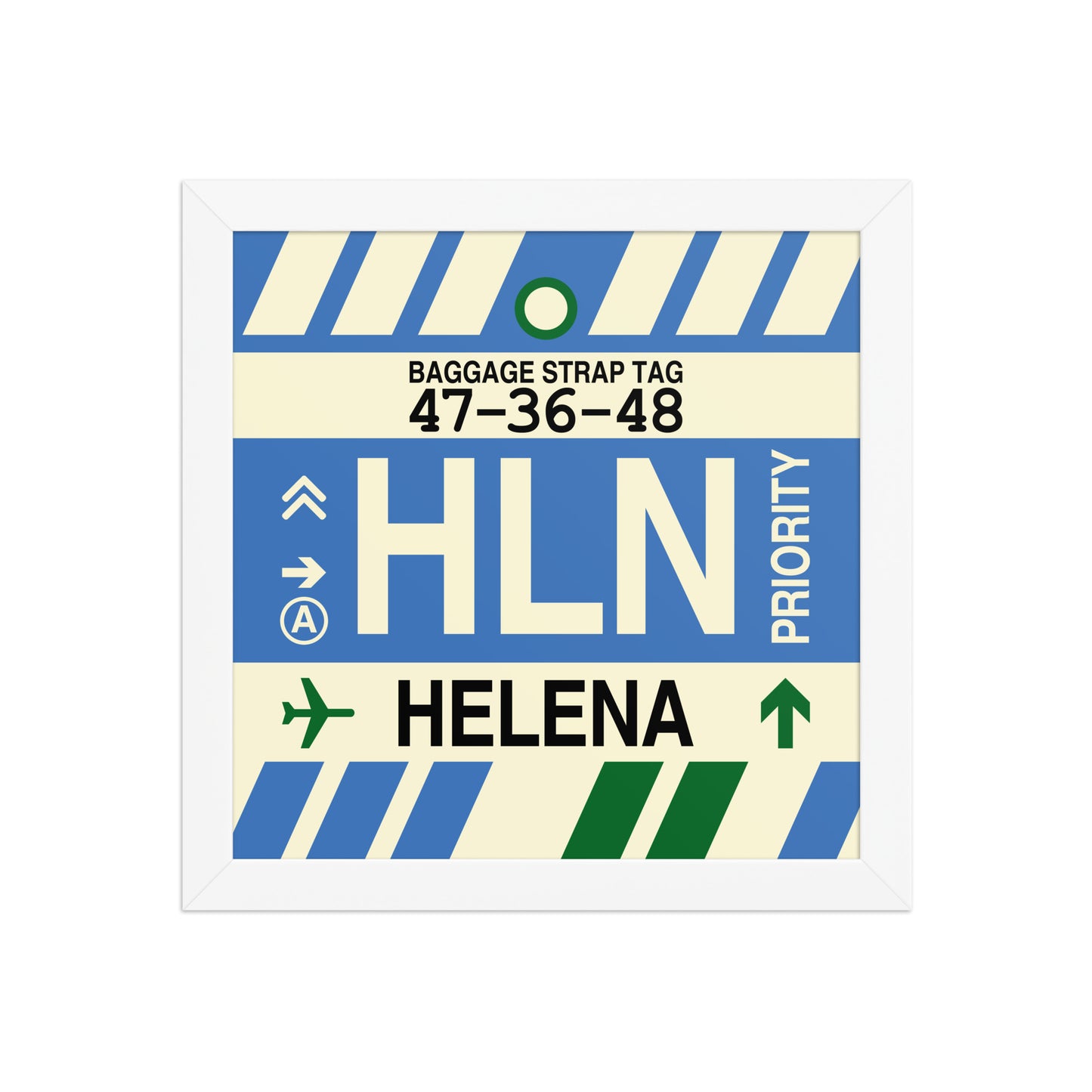 HLN Helena Framed Print • Jet Age Baggage Tag Design • YHM Designs - Image 11