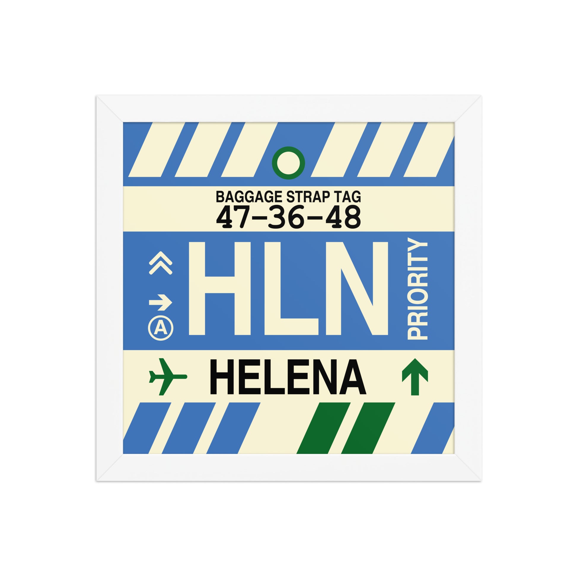 HLN Helena Framed Print • Jet Age Baggage Tag Design • YHM Designs - Image 11