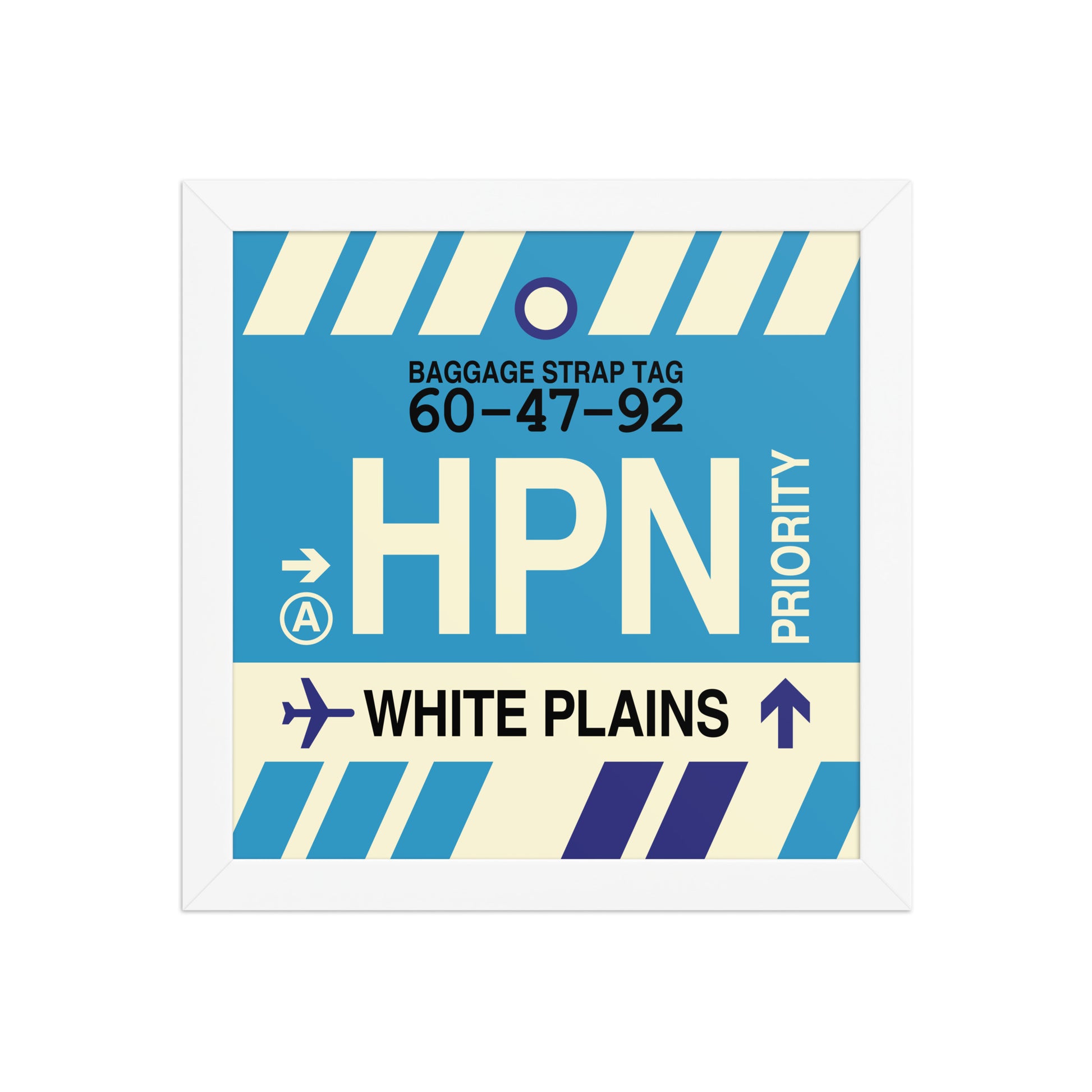 HPN White Plains Framed Print • Jet Age Baggage Tag Design • YHM Designs - Image 11