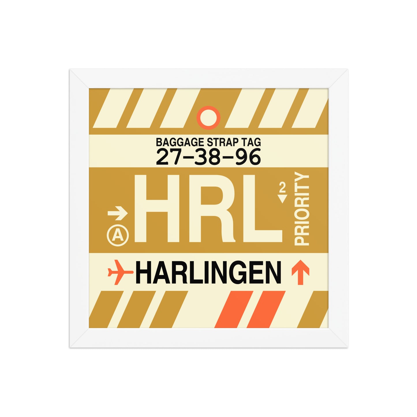 HRL Harlingen Framed Print • Jet Age Baggage Tag Design • YHM Designs - Image 11