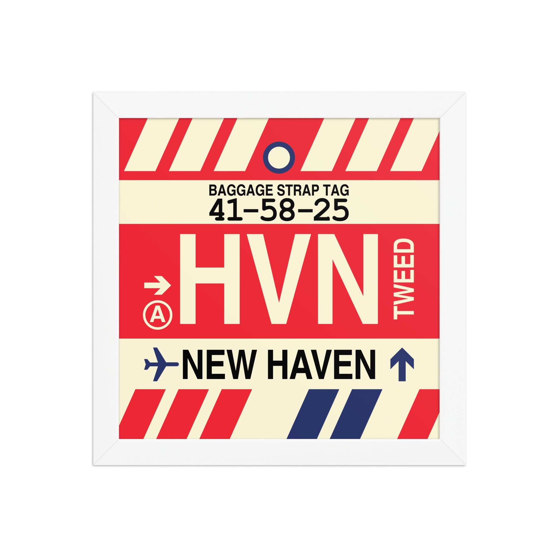 HVN New Haven Framed Print • Jet Age Baggage Tag Design • YHM Designs - Image 11