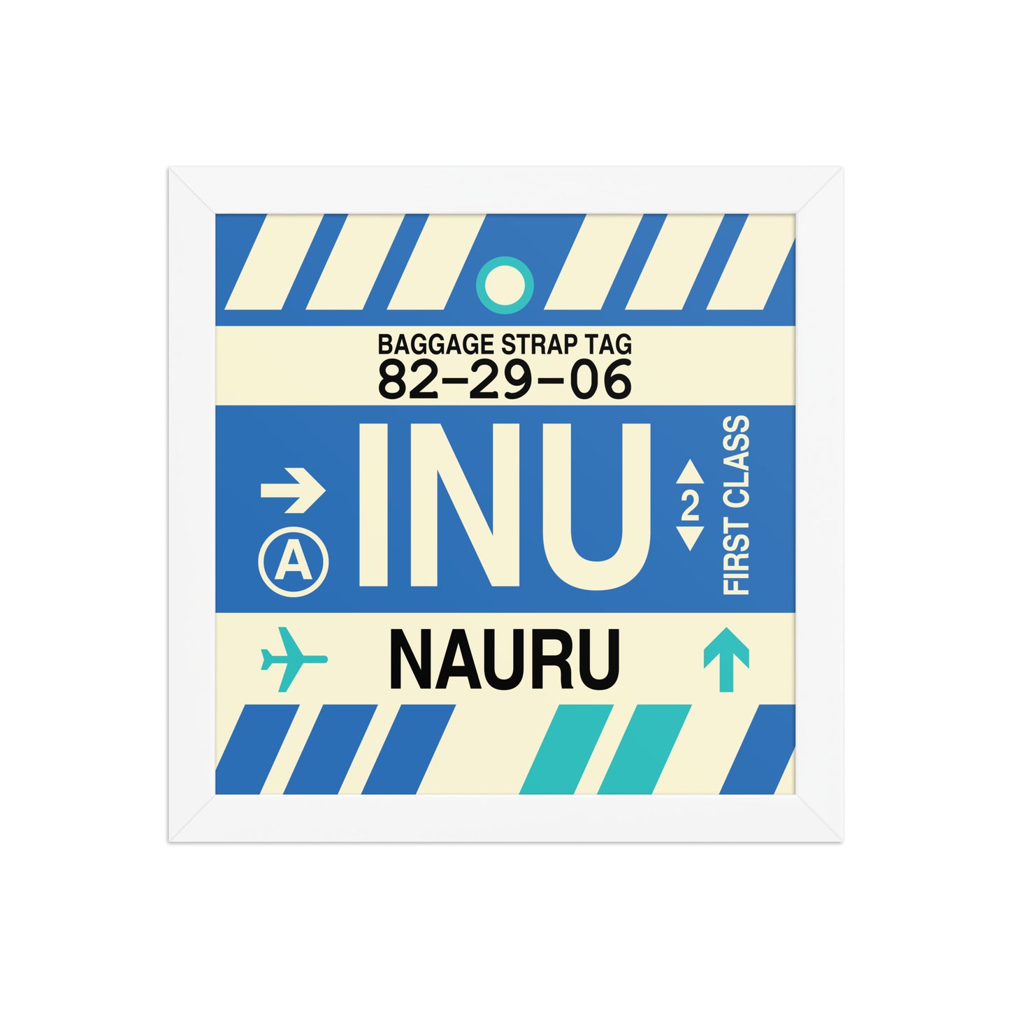INU Nauru Framed Print • Jet Age Baggage Tag Design • YHM Designs - Image 11