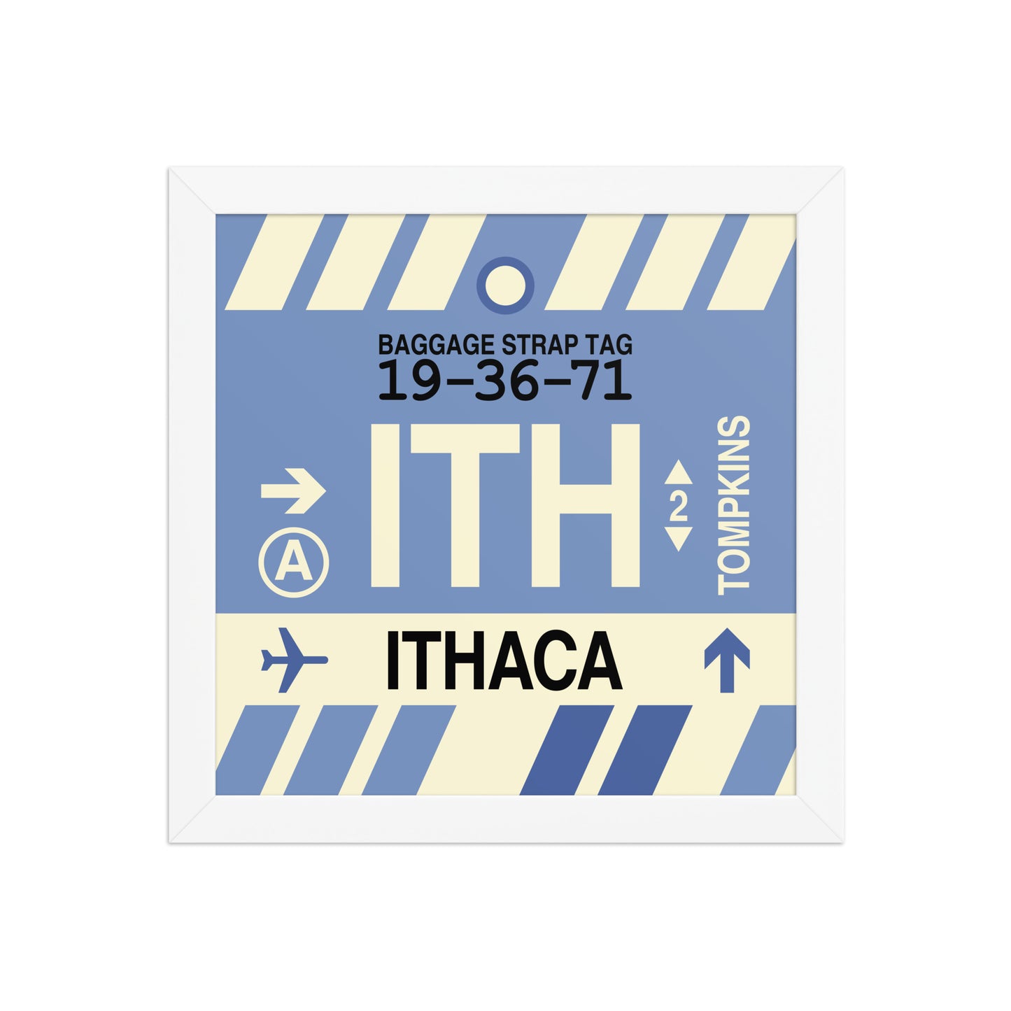 ITH Ithaca Framed Print • Jet Age Baggage Tag Design • YHM Designs - Image 11