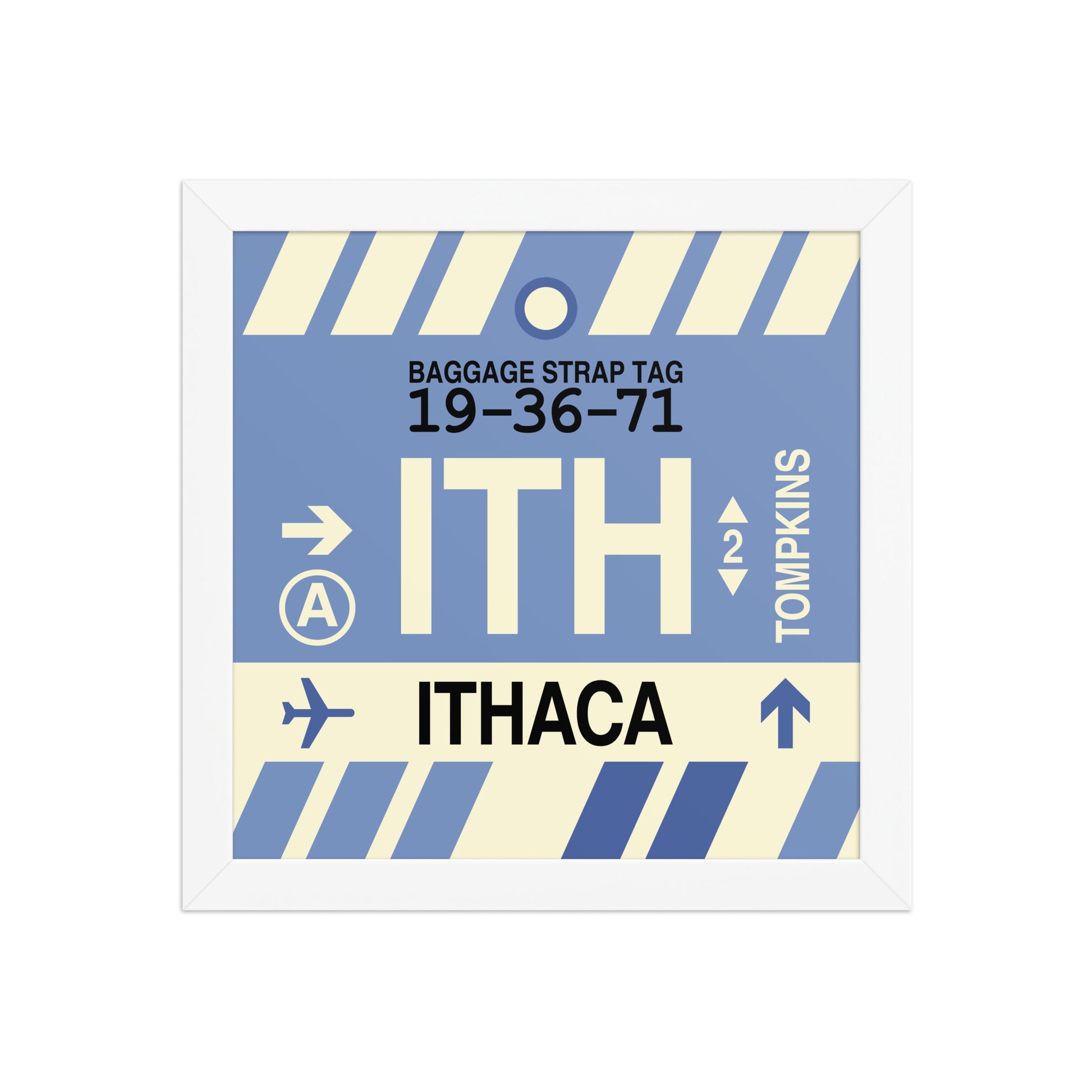 ITH Ithaca Framed Print • Jet Age Baggage Tag Design • YHM Designs - Image 11