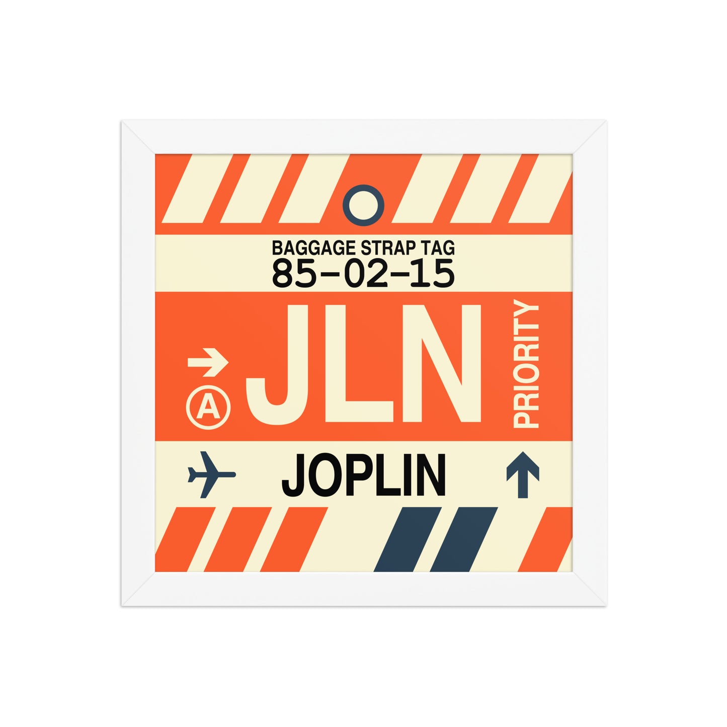 JLN Joplin Framed Print • Jet Age Baggage Tag Design • YHM Designs - Image 11