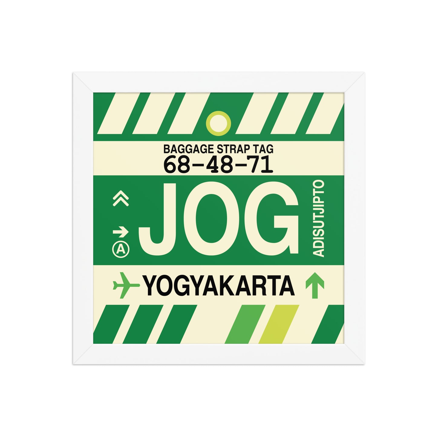 JOG Yogyakarta Framed Print • Jet Age Baggage Tag Design • YHM Designs - Image 11
