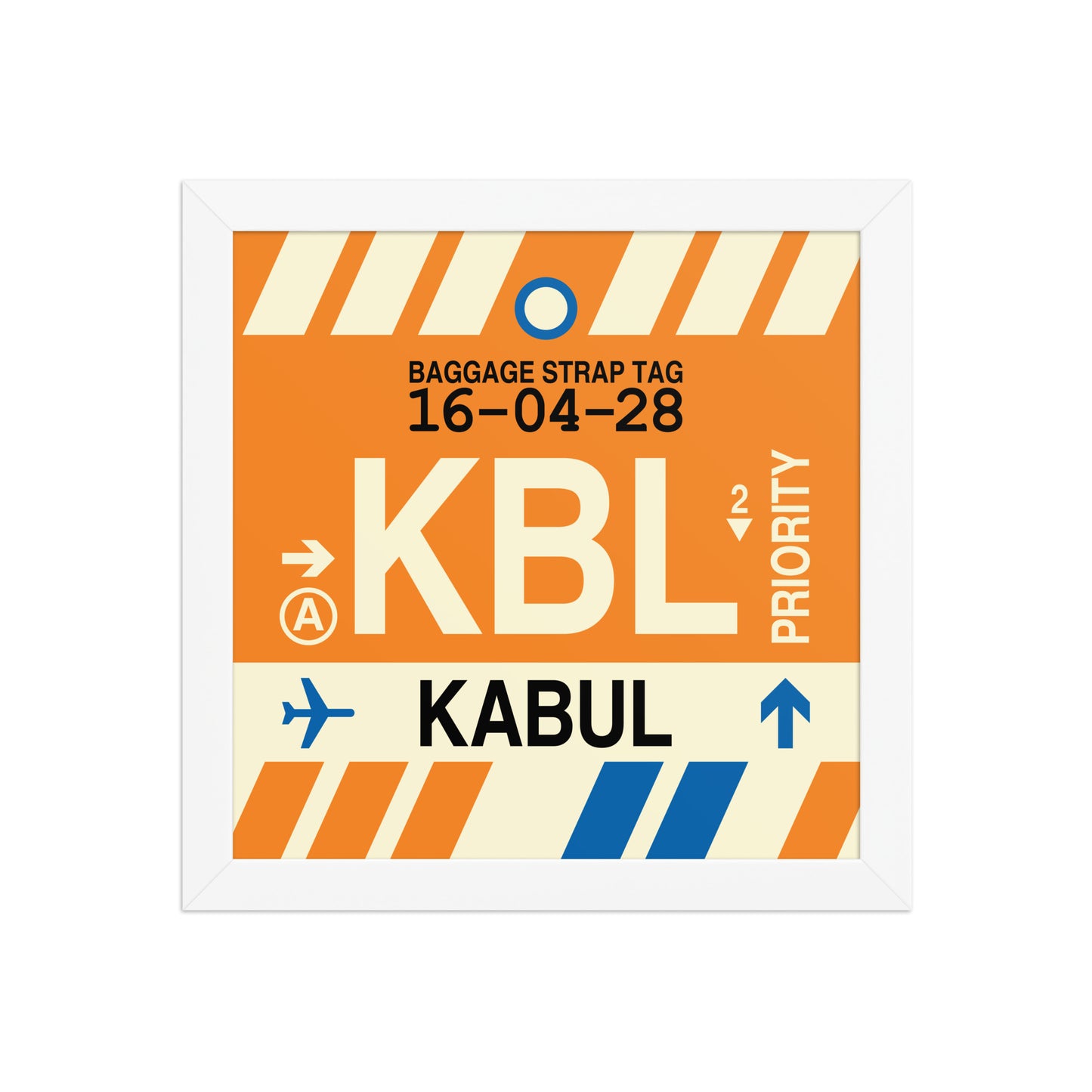 KBL Kabul Framed Print • Jet Age Baggage Tag Design • YHM Designs - Image 11