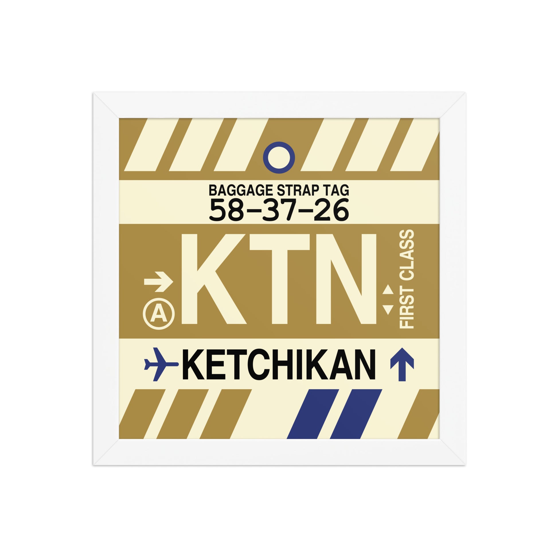 KTN Ketchikan Framed Print • Jet Age Baggage Tag Design • YHM Designs - Image 11