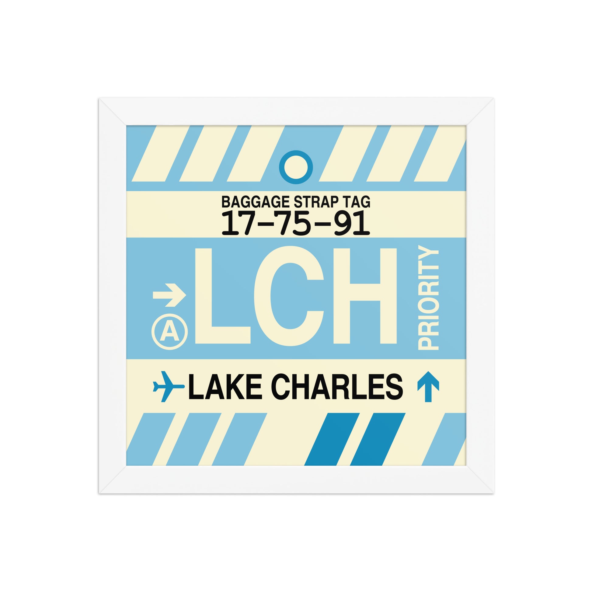 LCH Lake Charles Framed Print • Jet Age Baggage Tag Design • YHM Designs - Image 11