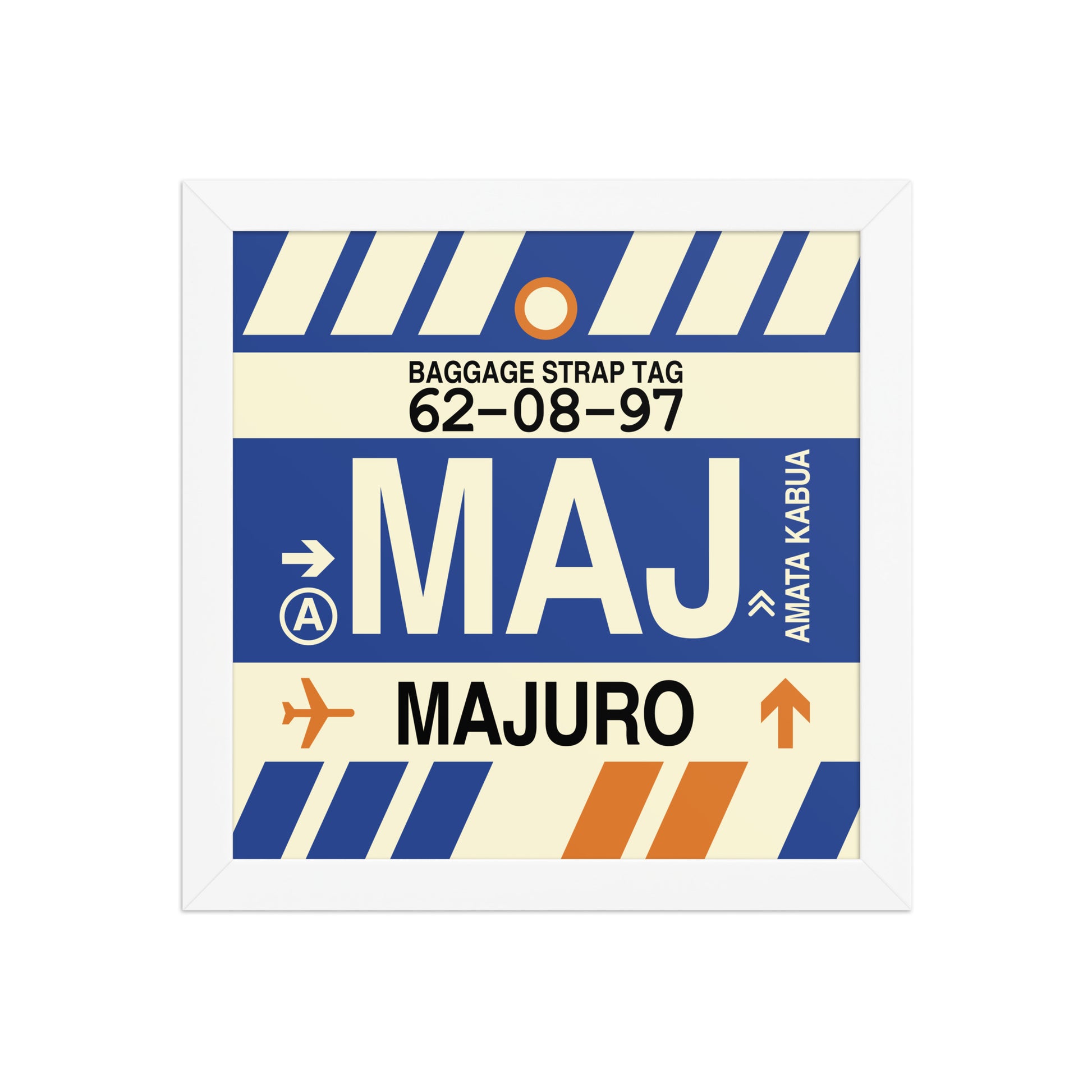 MAJ Majuro Framed Print • Jet Age Baggage Tag Design • YHM Designs - Image 11
