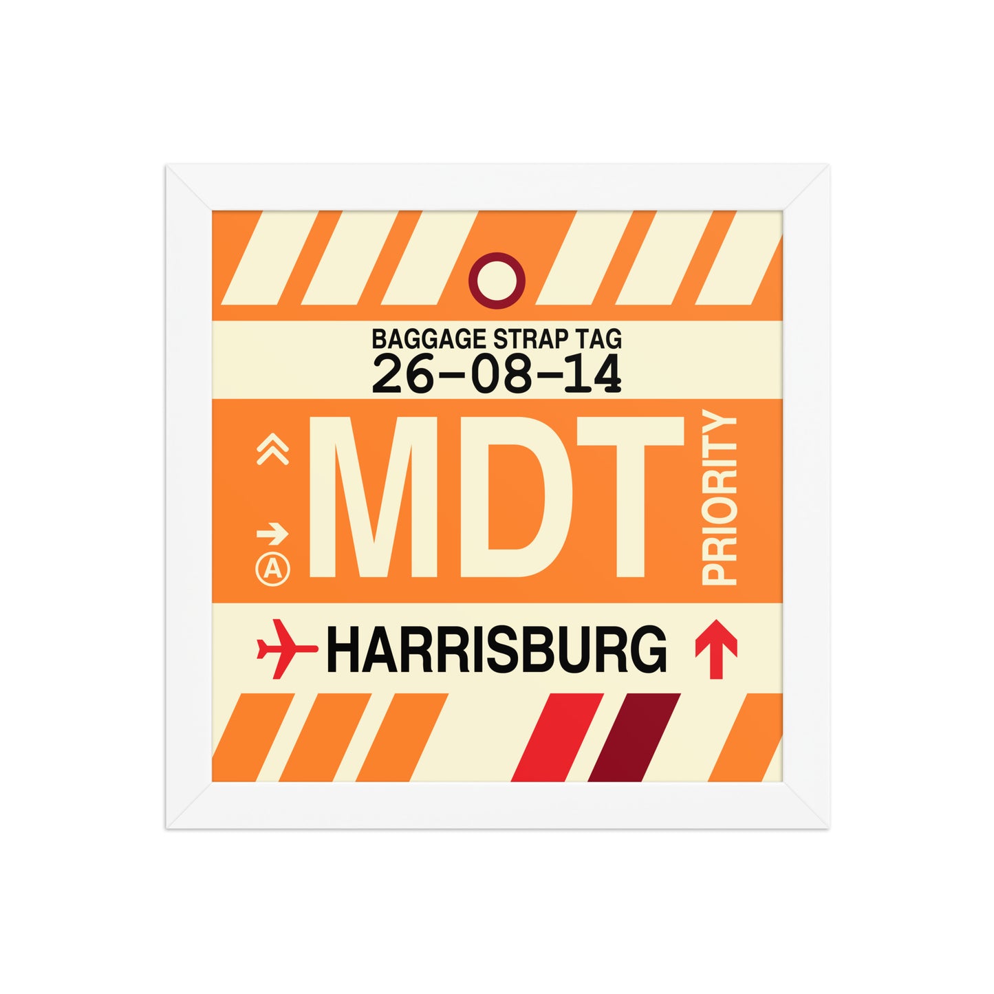 MDT Harrisburg Framed Print • Jet Age Baggage Tag Design • YHM Designs - Image 11
