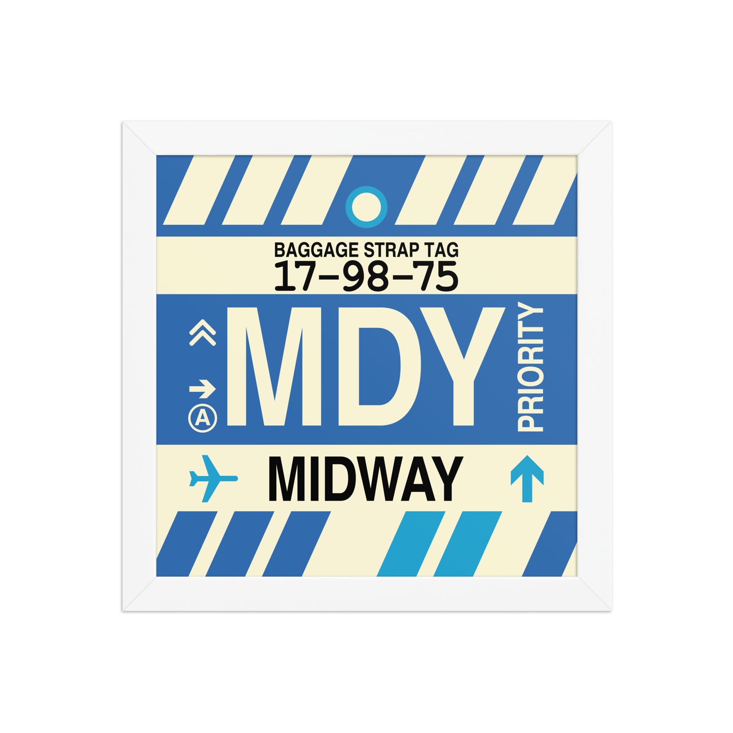 MDY Midway Framed Print • Jet Age Baggage Tag Design • YHM Designs - Image 11