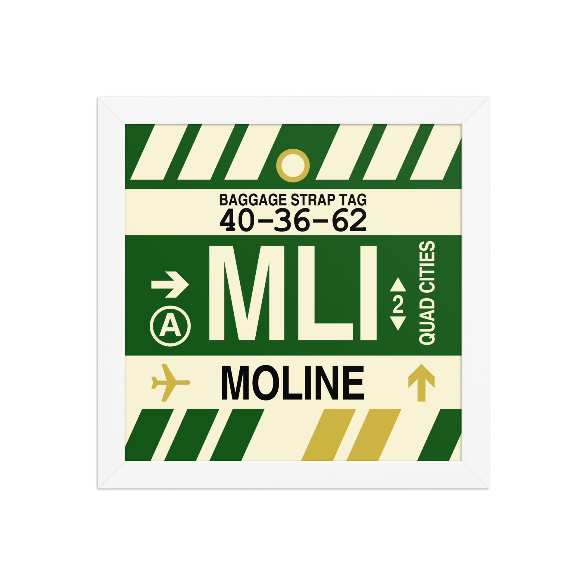 MLI Moline Framed Print • Jet Age Baggage Tag Design • YHM Designs - Image 11