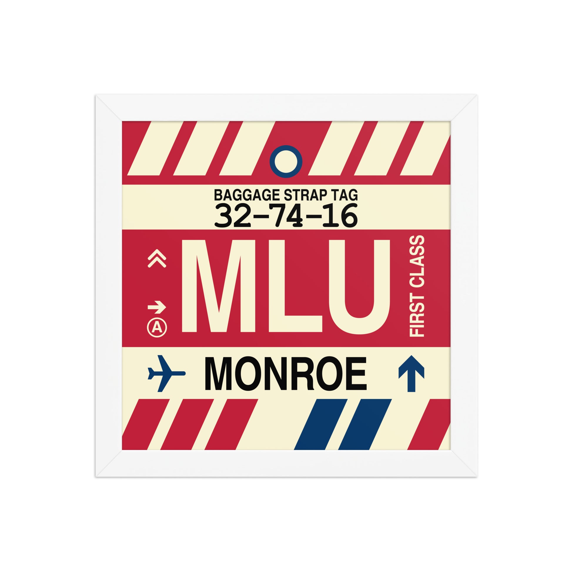 MLU Monroe Framed Print • Jet Age Baggage Tag Design • YHM Designs - Image 11