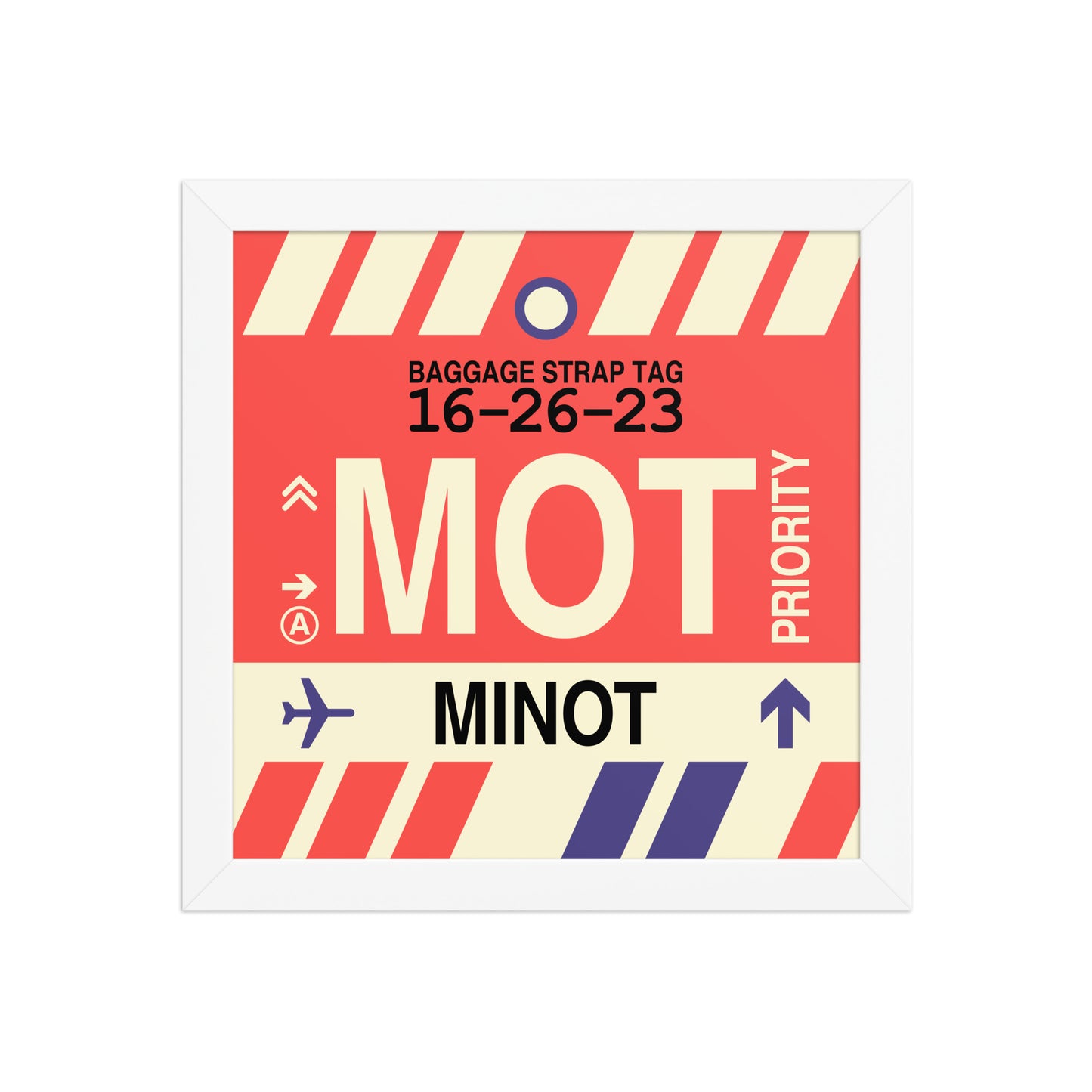 MOT Minot Framed Print • Jet Age Baggage Tag Design • YHM Designs - Image 11