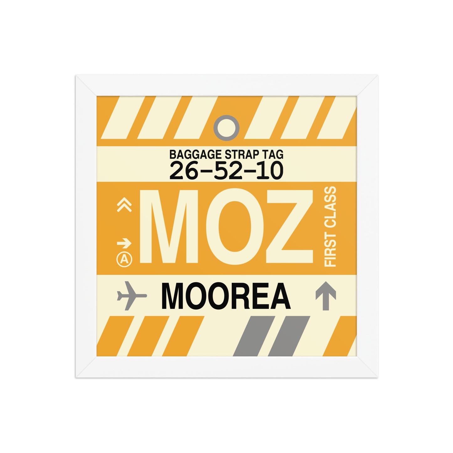 MOZ Moorea Framed Print • Jet Age Baggage Tag Design • YHM Designs - Image 11
