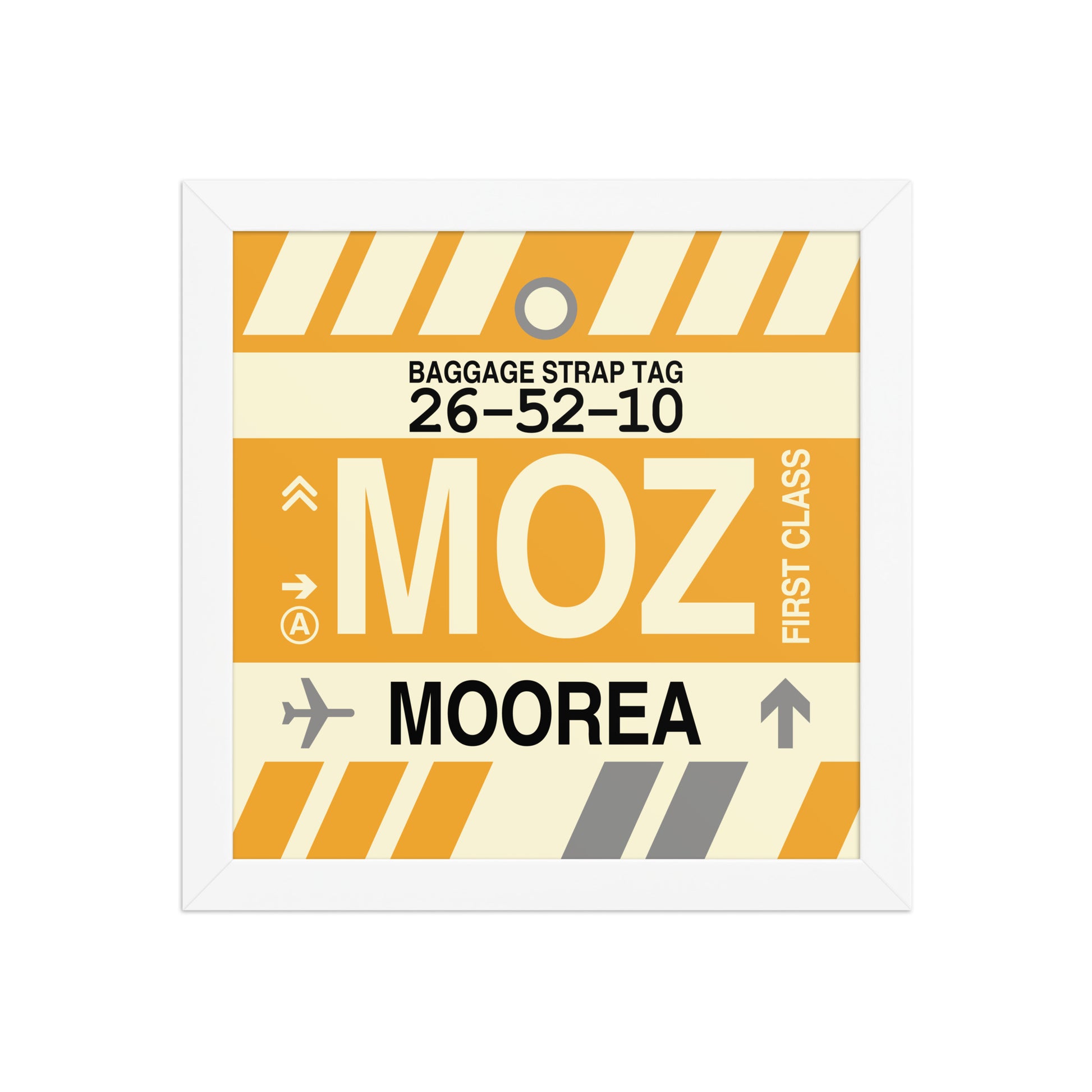 MOZ Moorea Framed Print • Jet Age Baggage Tag Design • YHM Designs - Image 11