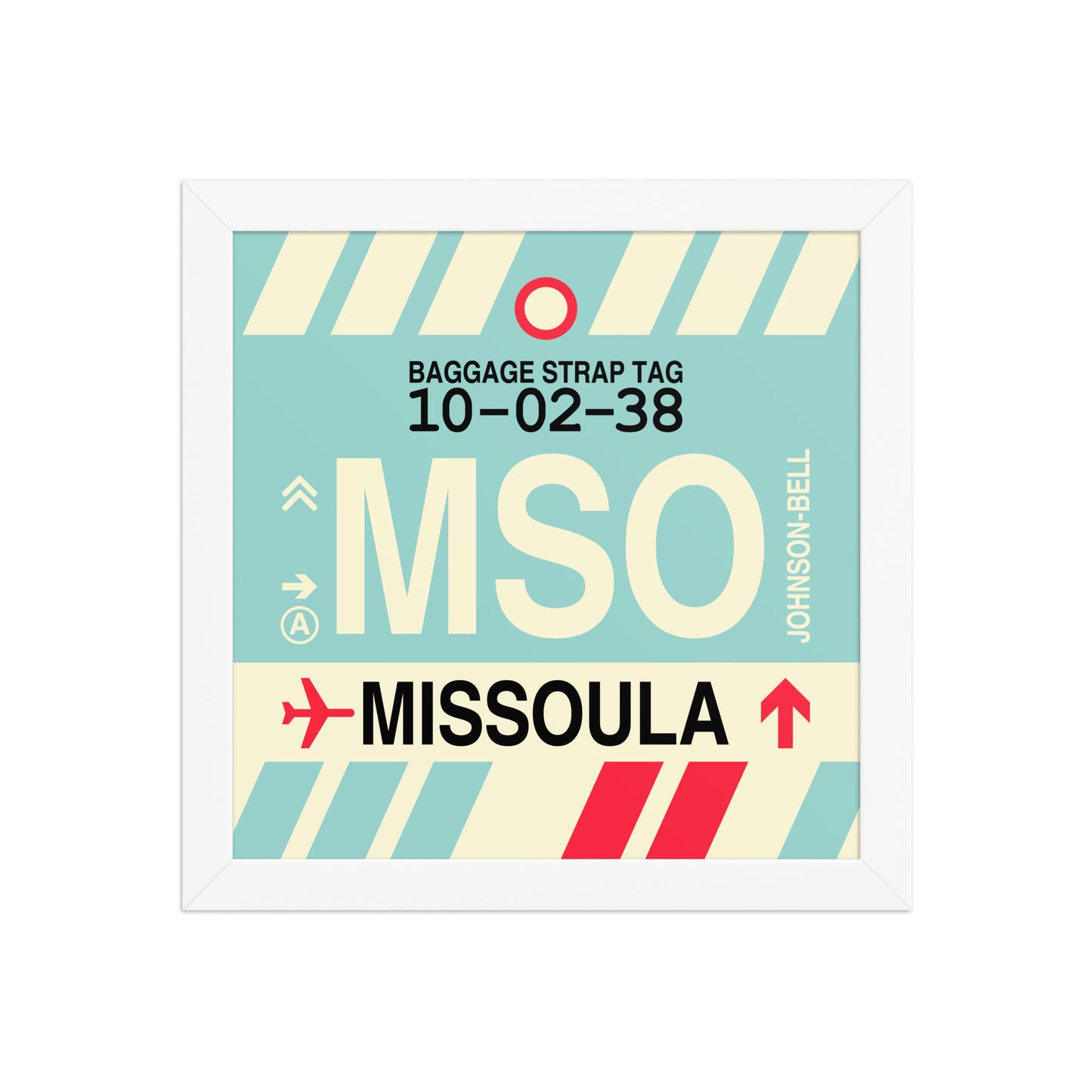 MSO Missoula Framed Print • Jet Age Baggage Tag Design • YHM Designs - Image 11