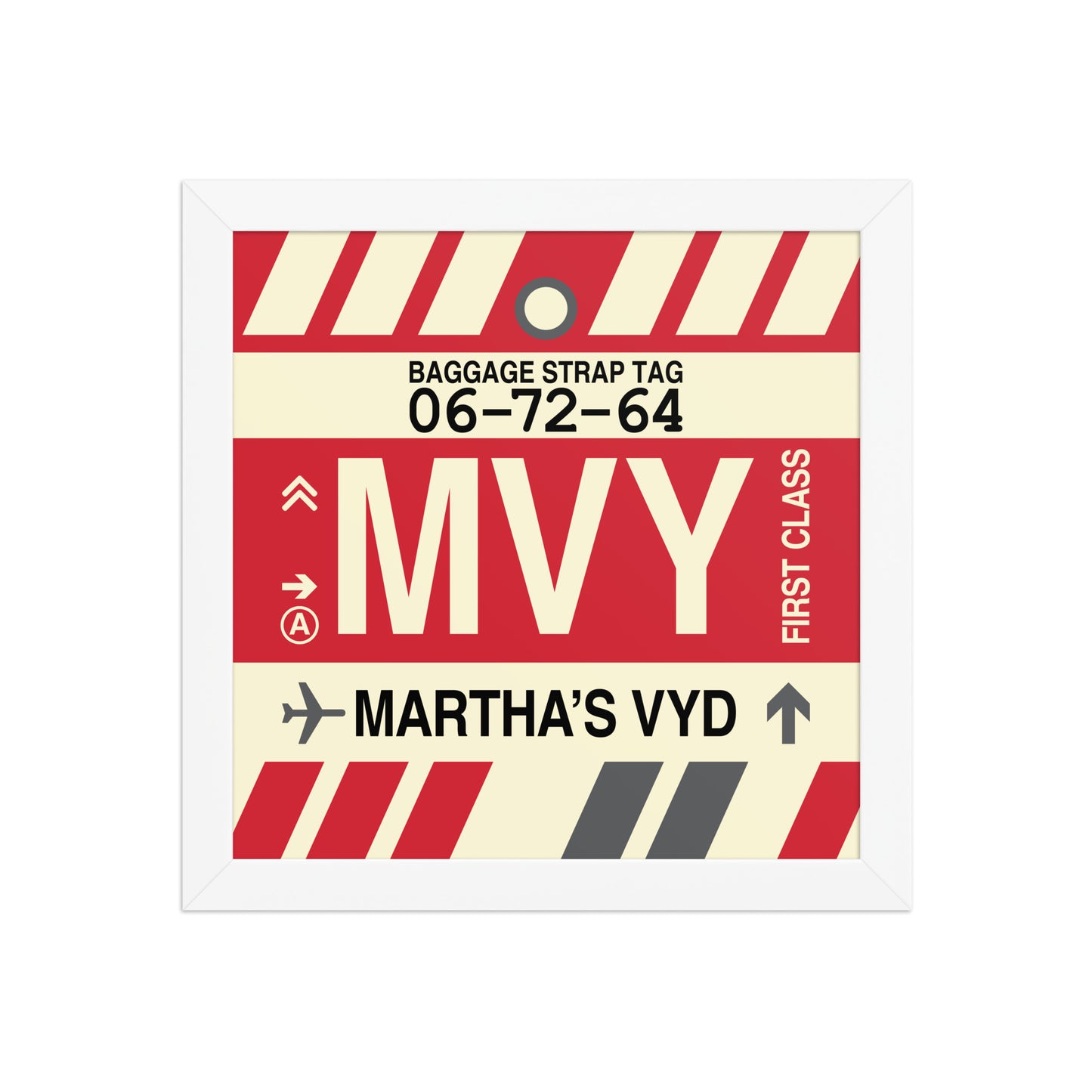 MVY Martha's Vineyard Framed Print • Jet Age Baggage Tag Design • YHM Designs - Image 11