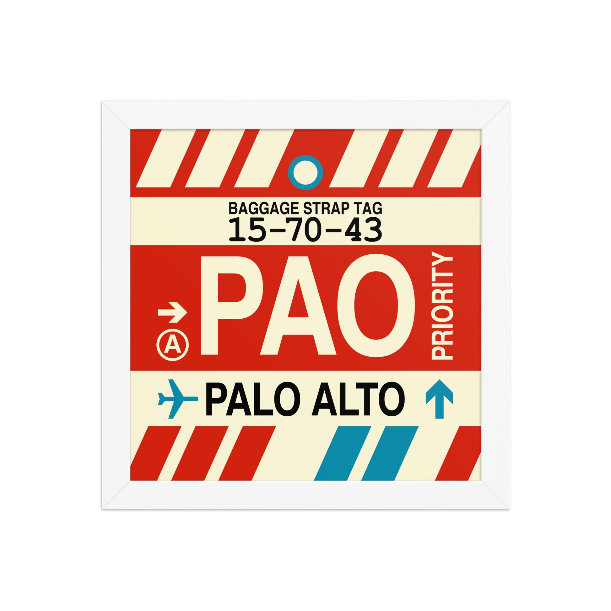 PAO Palo Alto Framed Print • Jet Age Baggage Tag Design • YHM Designs - Image 11