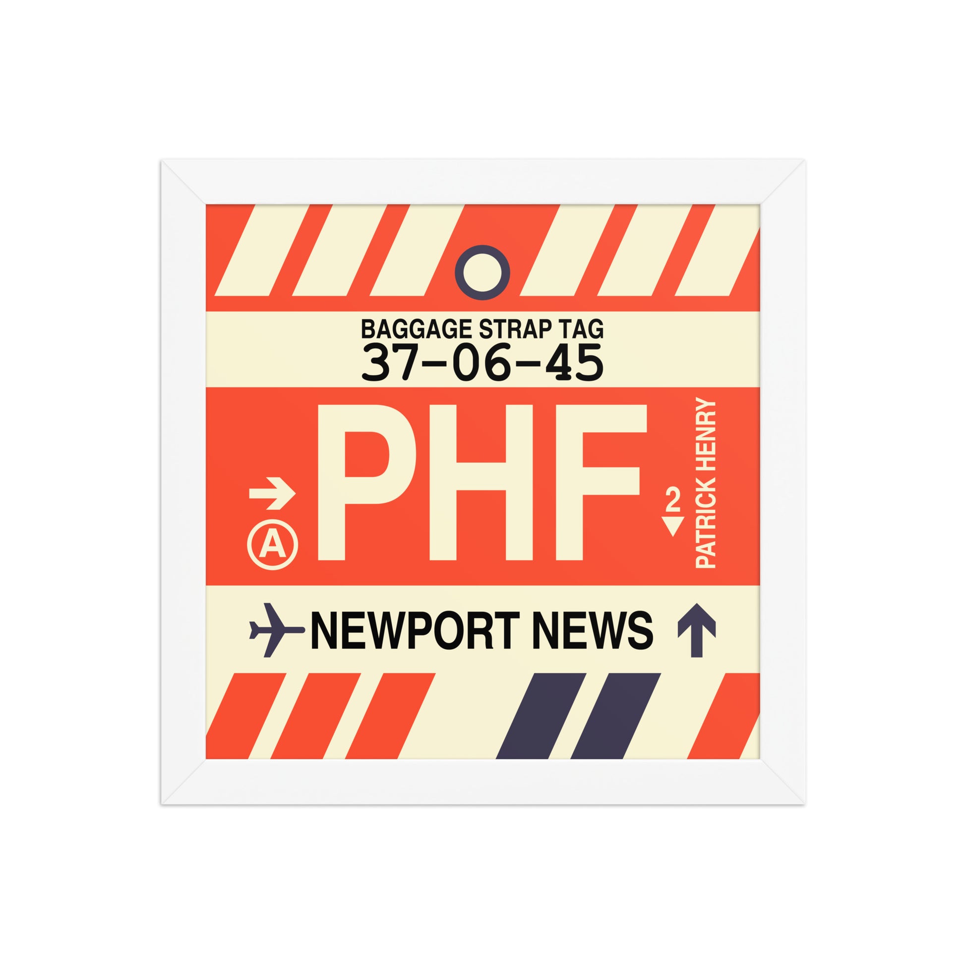 PHF Newport News Framed Print • Jet Age Baggage Tag Design • YHM Designs - Image 11