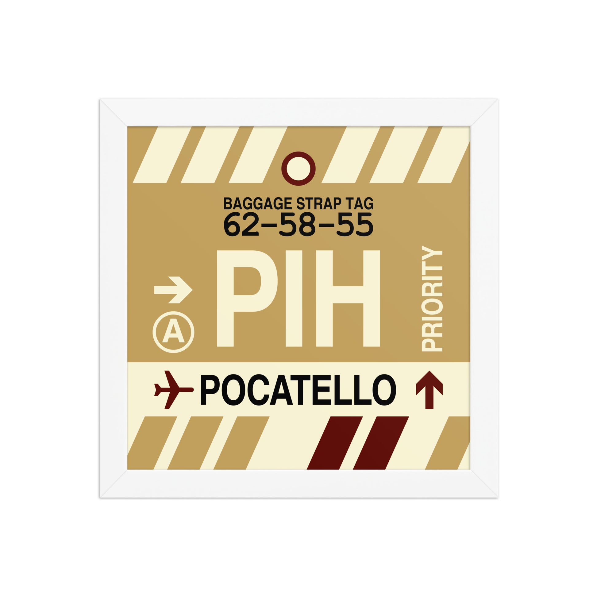 PIH Pocatello Framed Print • Jet Age Baggage Tag Design • YHM Designs - Image 11
