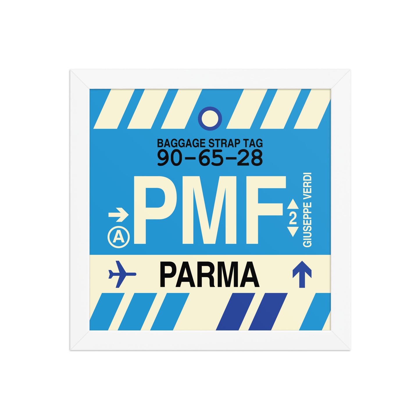 PMF Parma Framed Print • Jet Age Baggage Tag Design • YHM Designs - Image 11