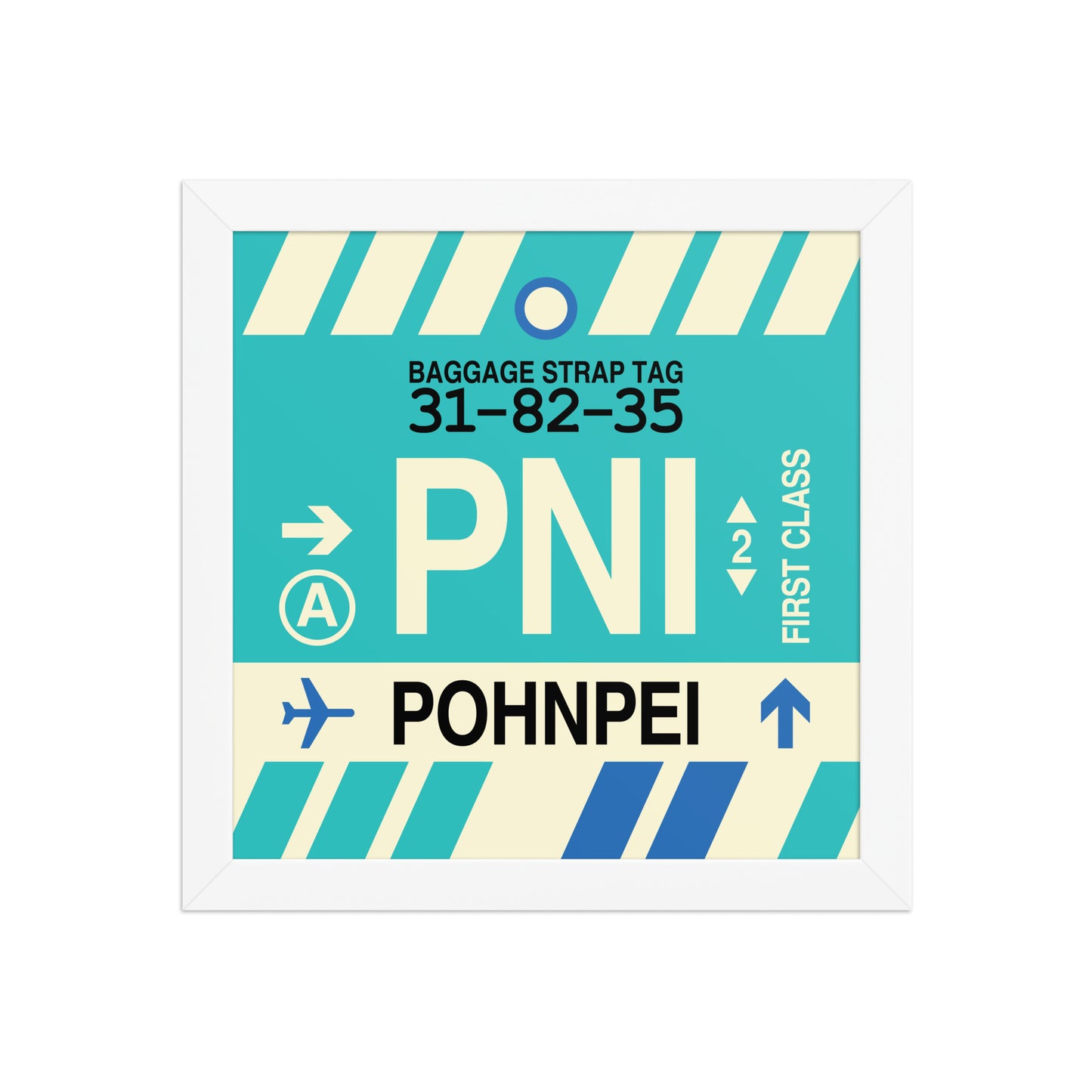 PNI Pohnpei Framed Print • Jet Age Baggage Tag Design • YHM Designs - Image 11
