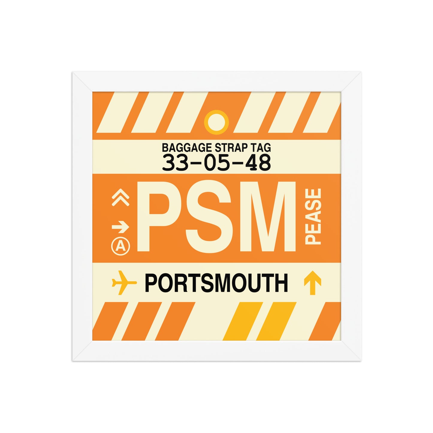 PSM Portsmouth Framed Print • Jet Age Baggage Tag Design • YHM Designs - Image 11