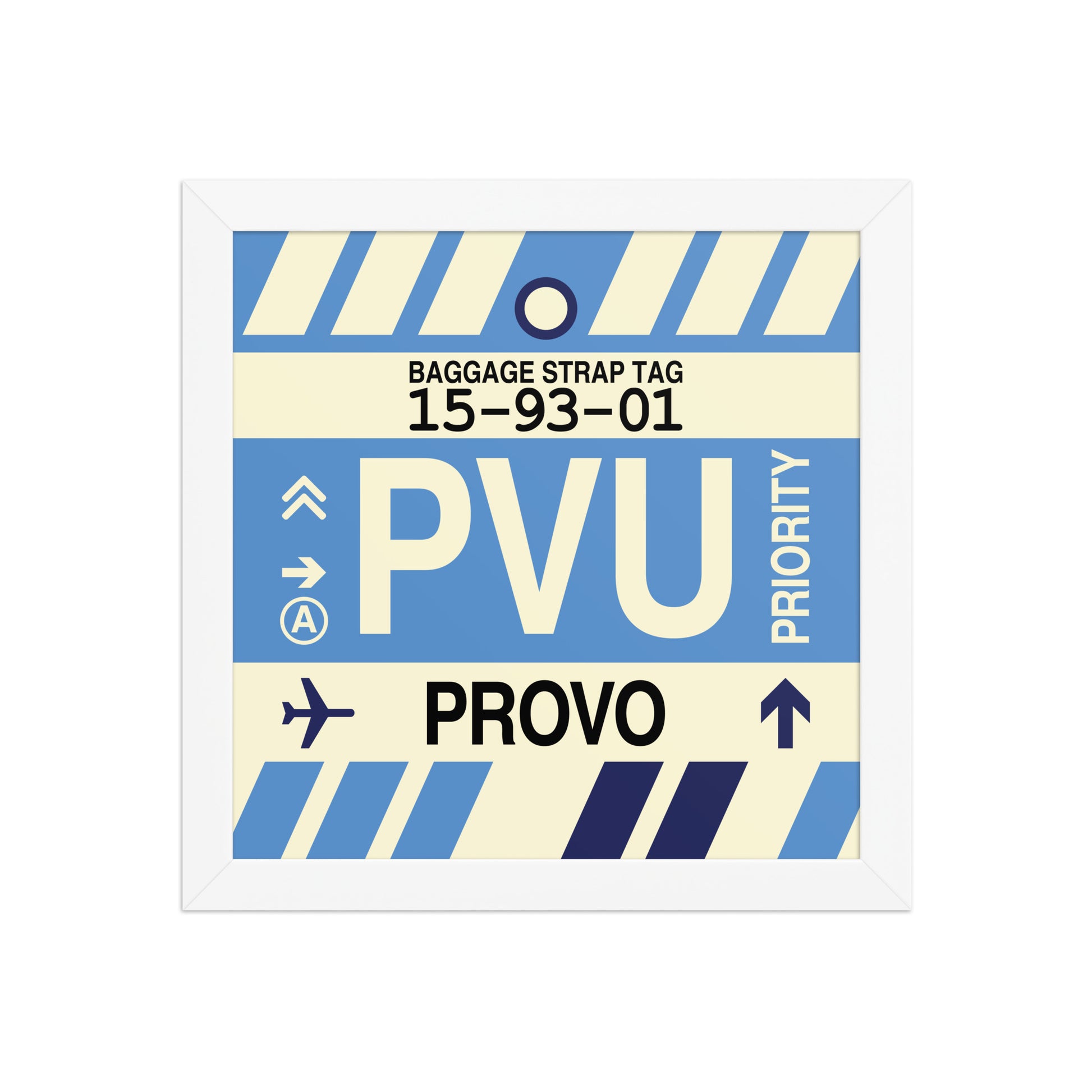PVU Provo Framed Print • Jet Age Baggage Tag Design • YHM Designs - Image 11