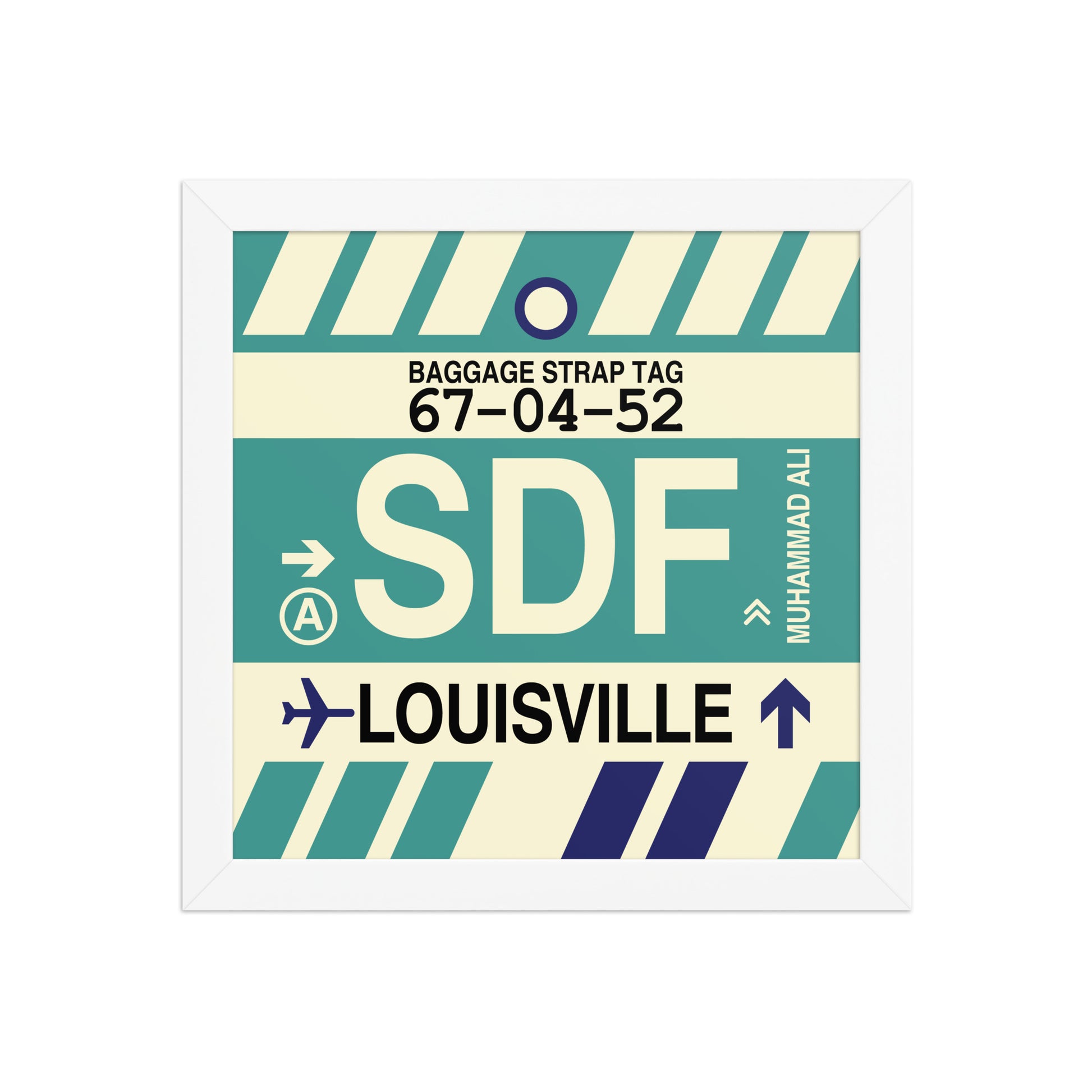 SDF Louisville Framed Print • Jet Age Baggage Tag Design • YHM Designs - Image 11