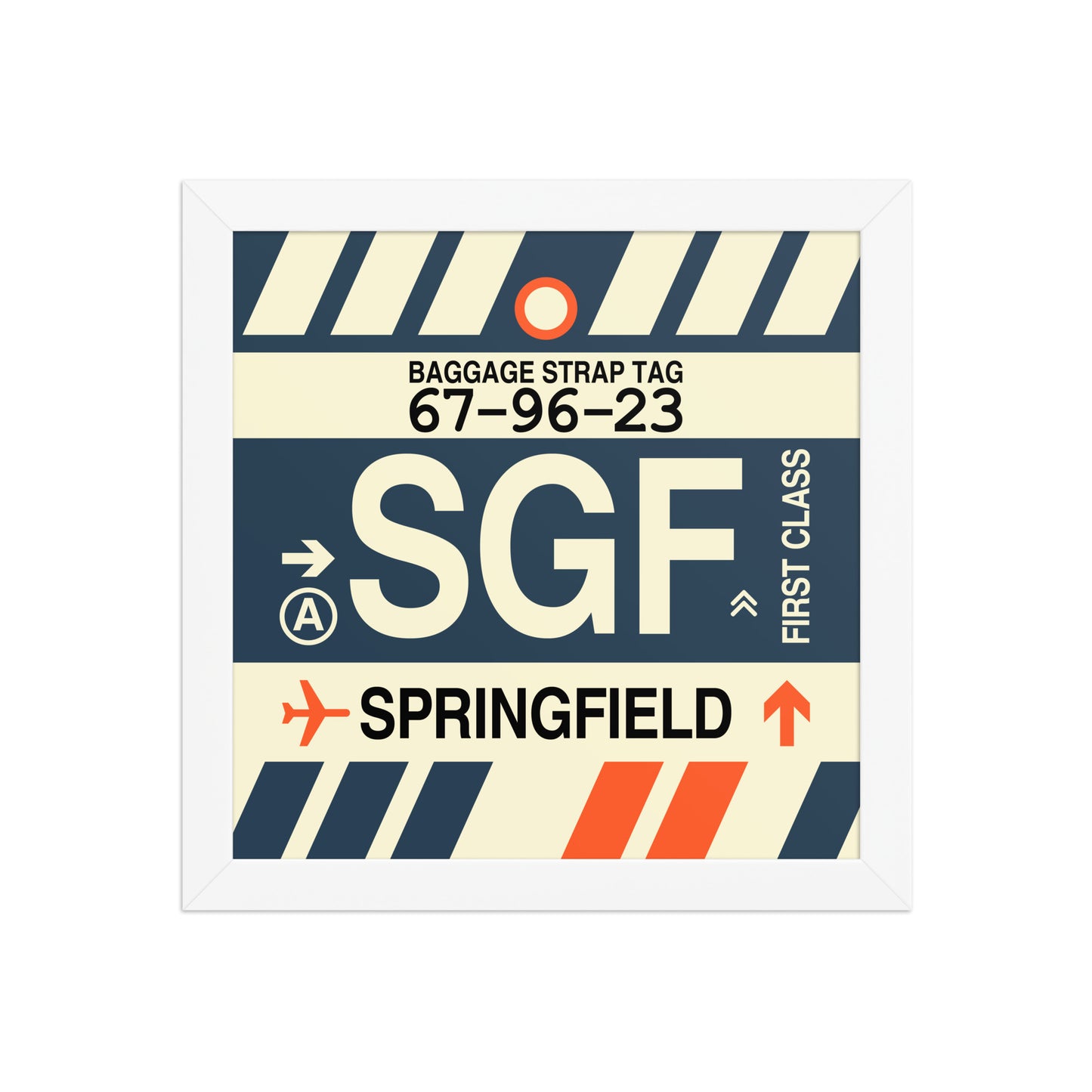 SGF Springfield Framed Print • Jet Age Baggage Tag Design • YHM Designs - Image 11
