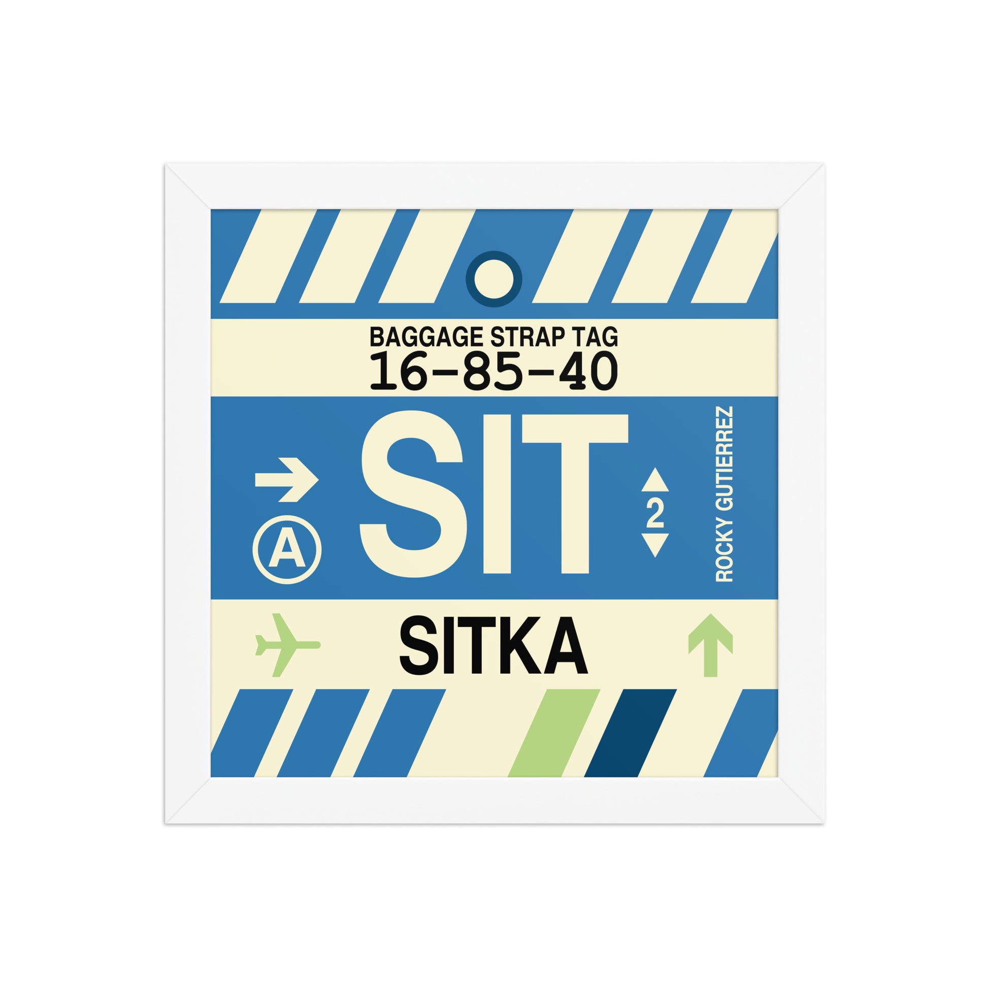 SIT Sitka Framed Print • Jet Age Baggage Tag Design • YHM Designs - Image 11