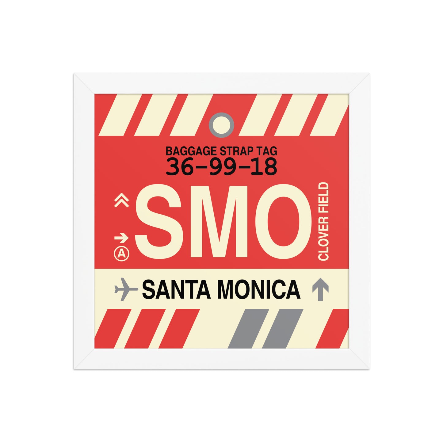 SMO Santa Monica Framed Print • Jet Age Baggage Tag Design • YHM Designs - Image 11