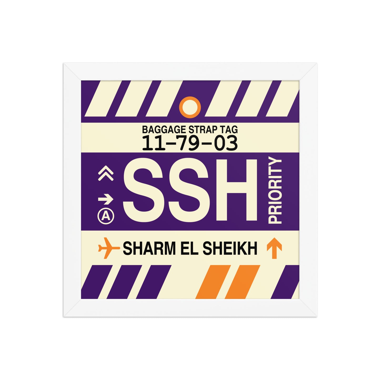 SSH Sharm el-Sheikh Framed Print • Jet Age Baggage Tag Design • YHM Designs - Image 11