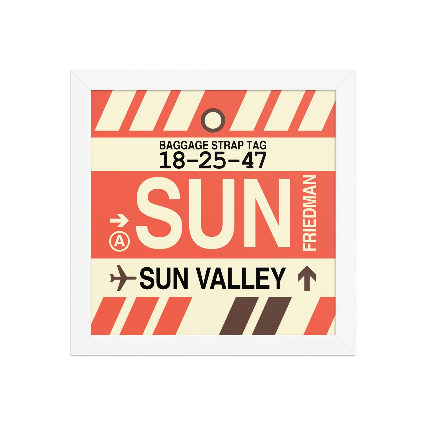 SUN Sun Valley Framed Print • Jet Age Baggage Tag Design • YHM Designs - Image 11