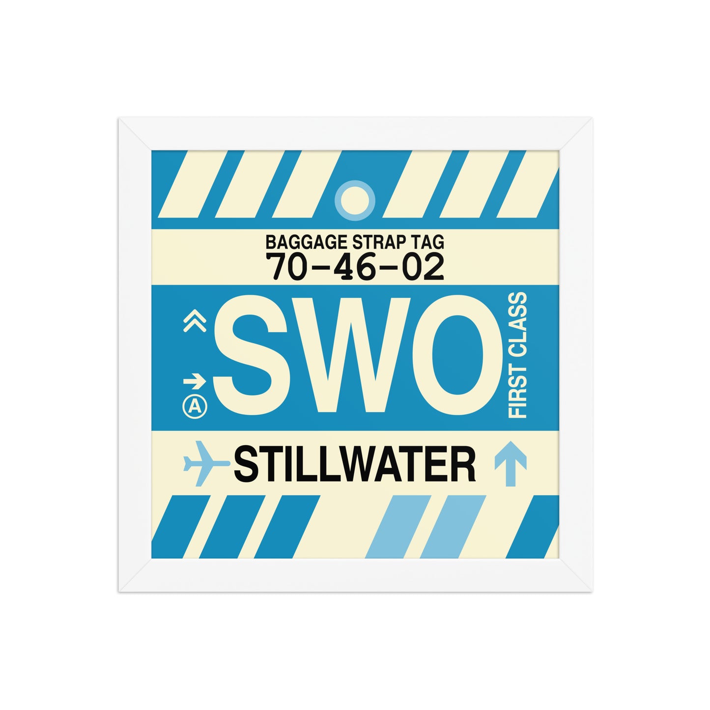 SWO Stillwater Framed Print • Jet Age Baggage Tag Design • YHM Designs - Image 11