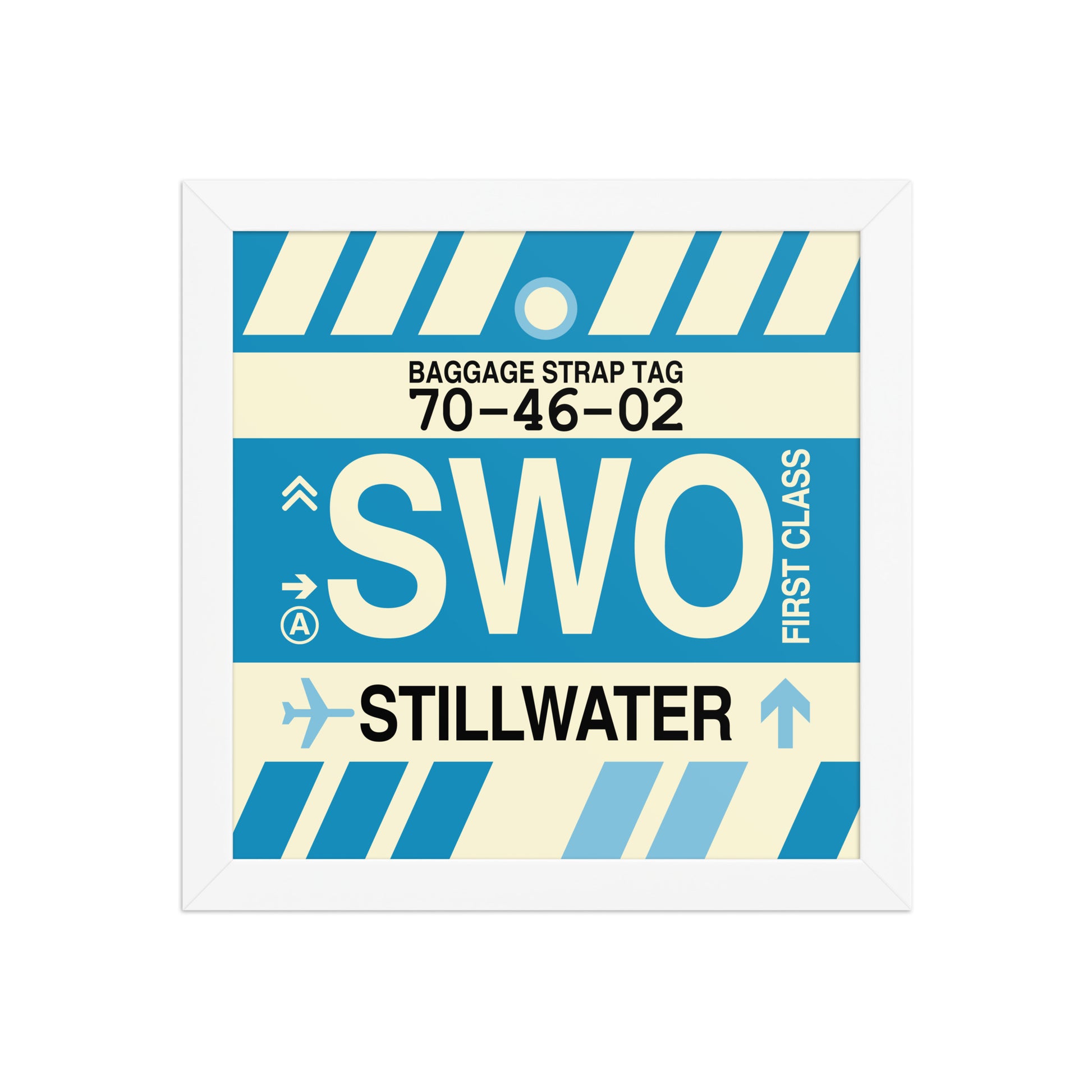 SWO Stillwater Framed Print • Jet Age Baggage Tag Design • YHM Designs - Image 11