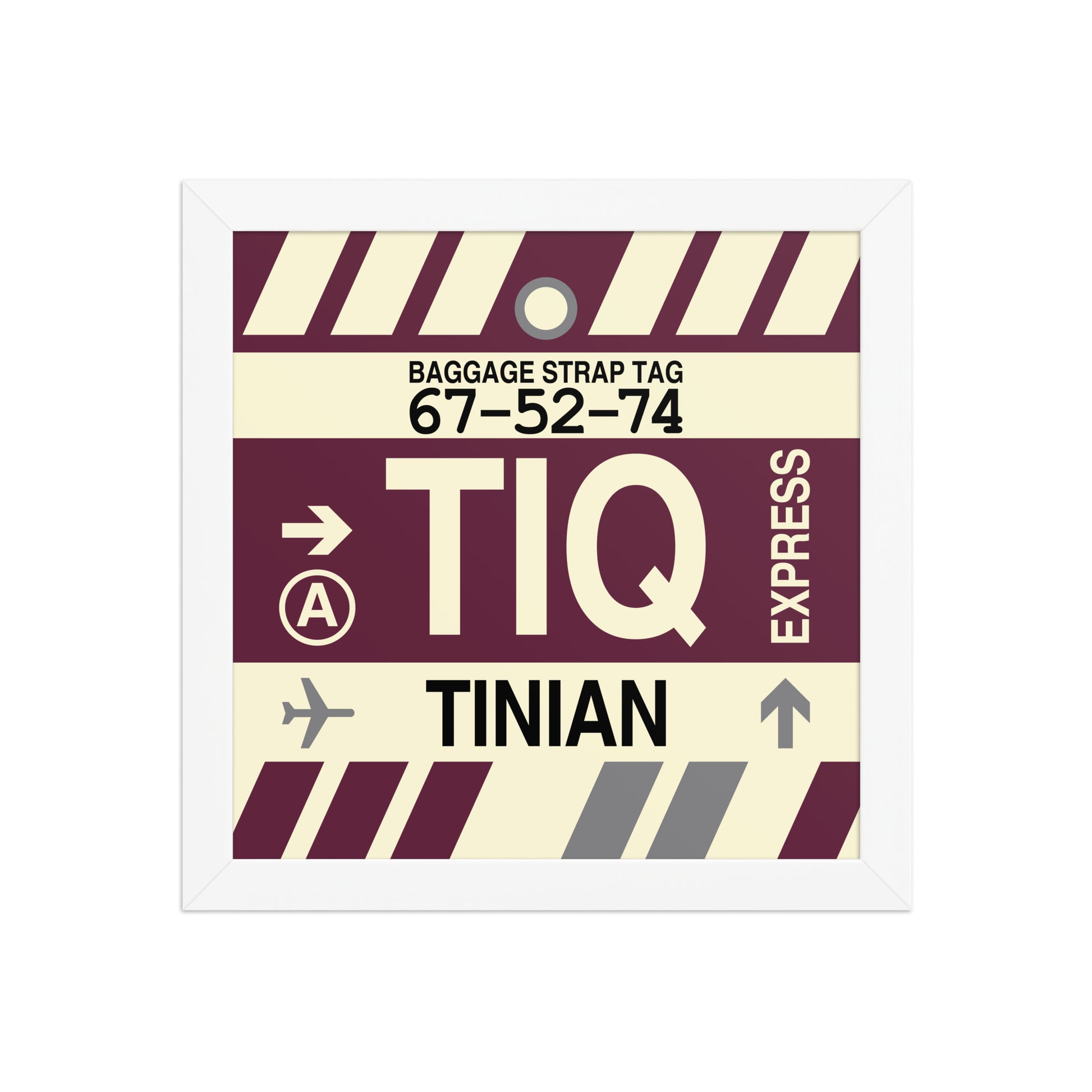 TIQ Tinian Framed Print • Jet Age Baggage Tag Design • YHM Designs - Image 11