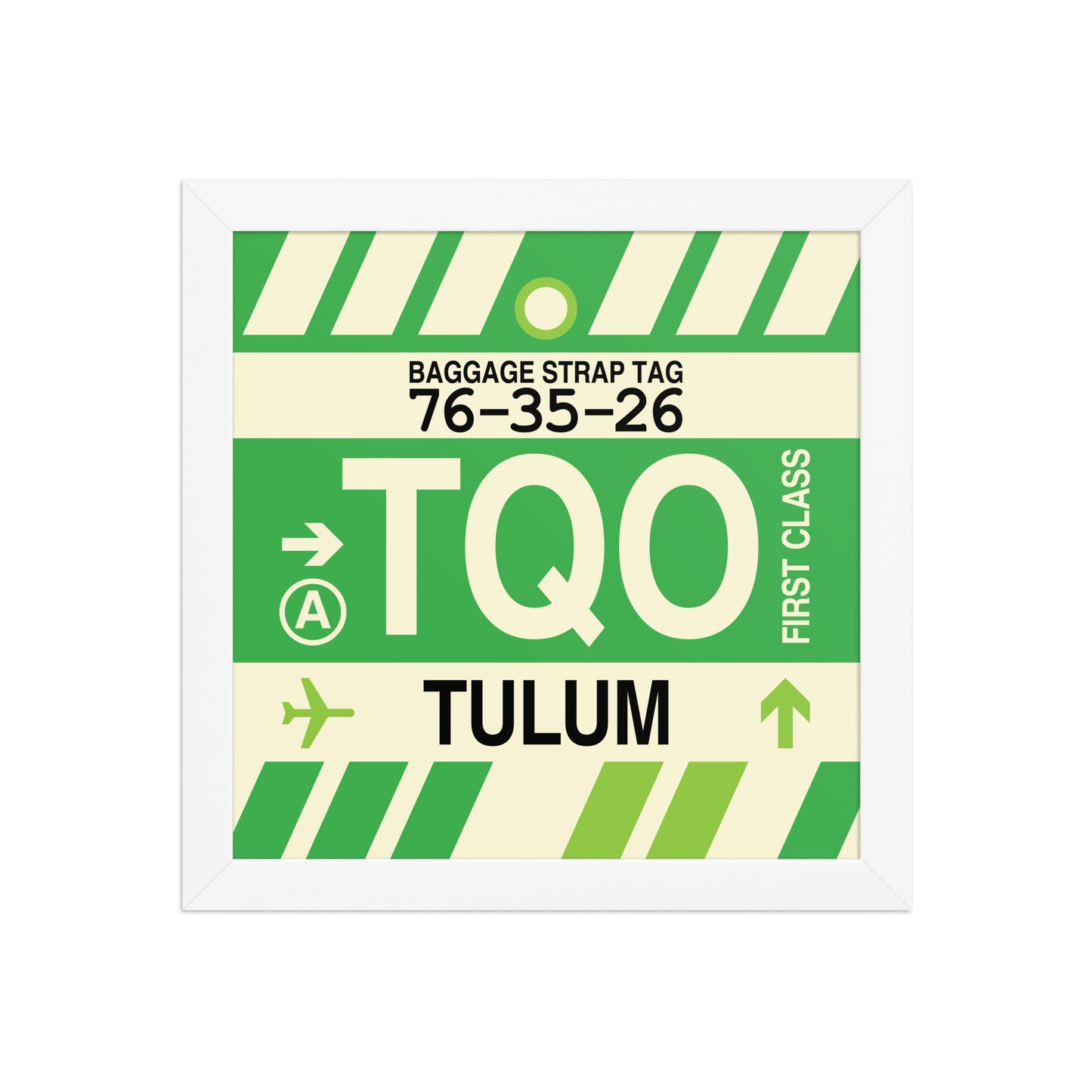 TQO Tulum Framed Print • Jet Age Baggage Tag Design • YHM Designs - Image 11