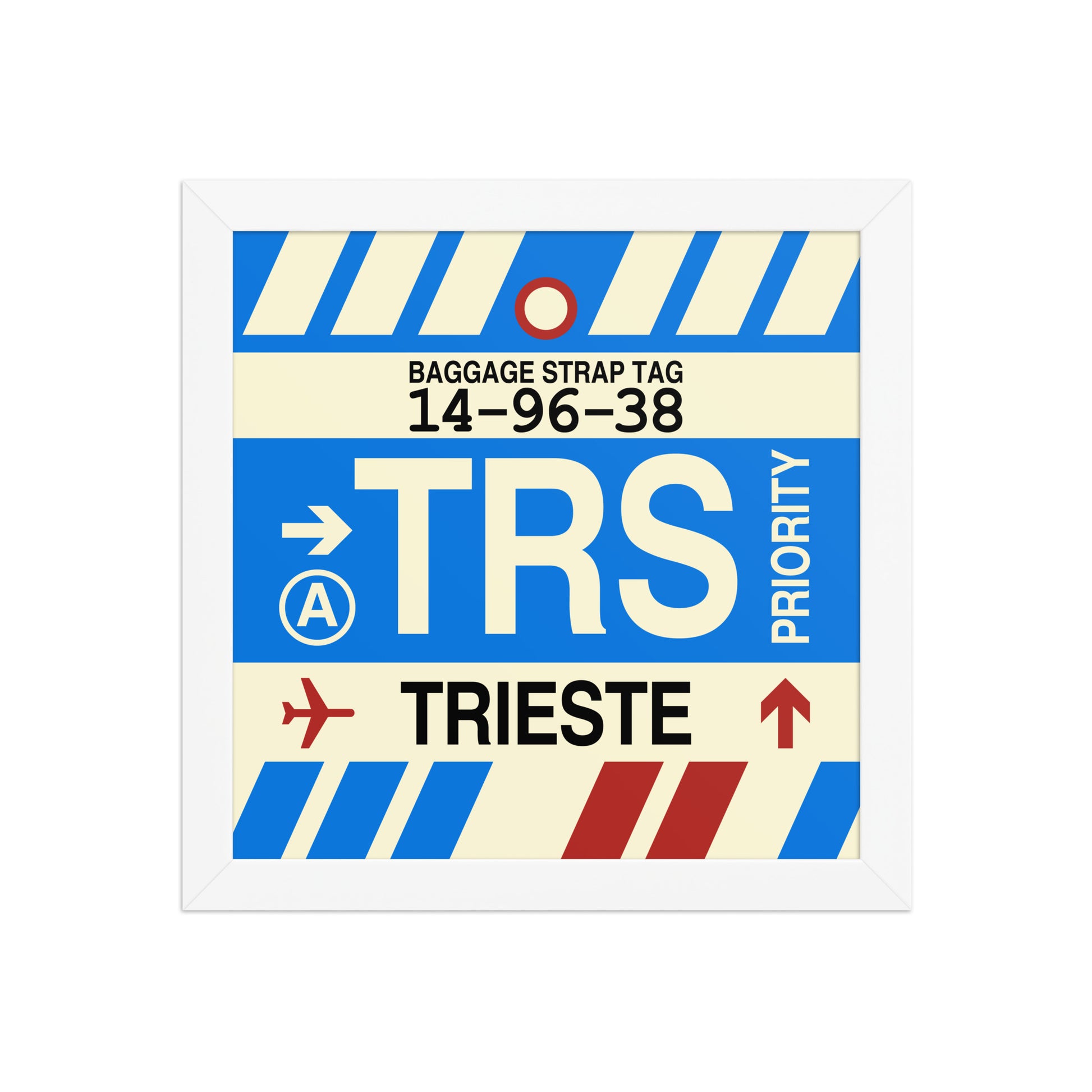 TRS Trieste Framed Print • Jet Age Baggage Tag Design • YHM Designs - Image 11