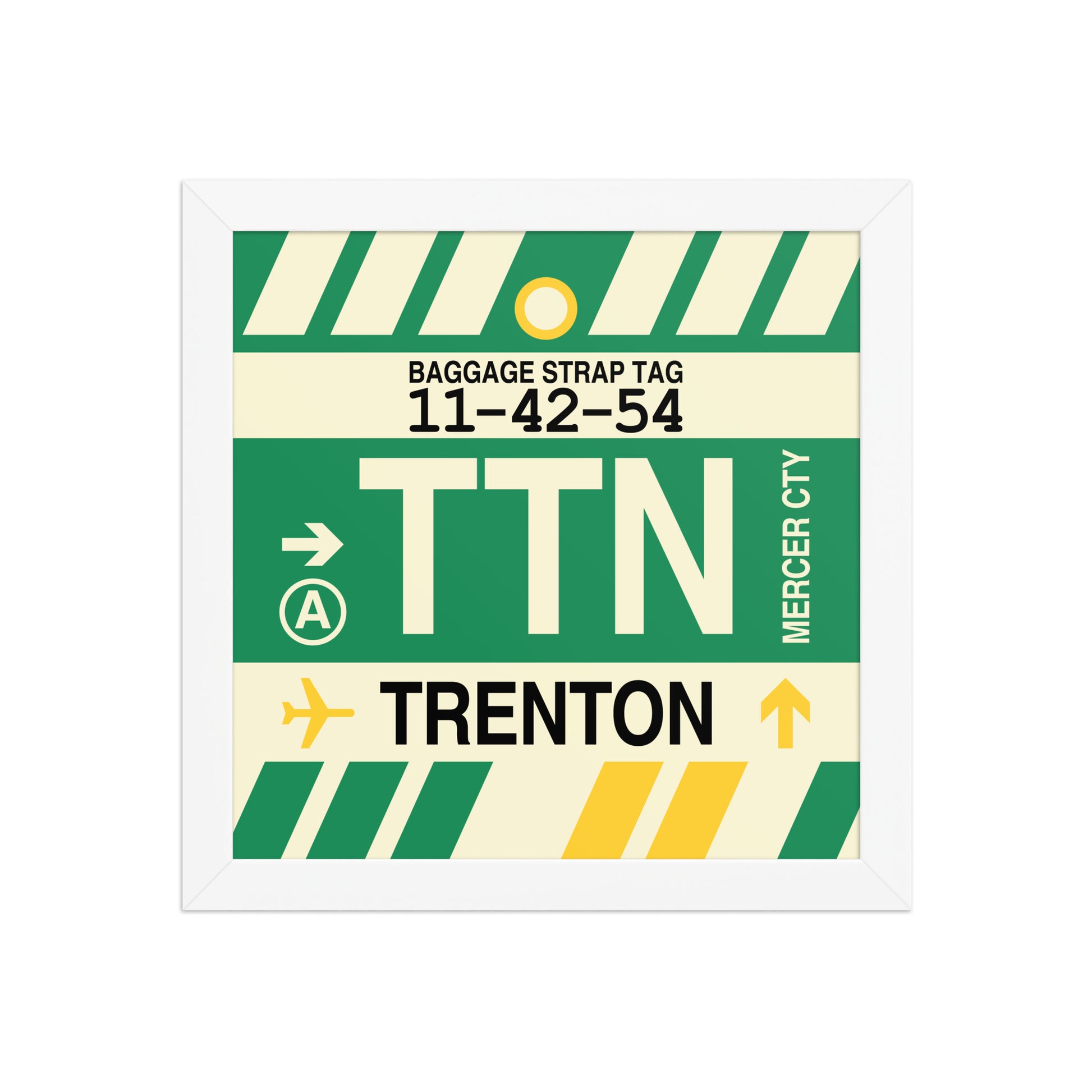 TTN Trenton Framed Print • Jet Age Baggage Tag Design • YHM Designs - Image 11