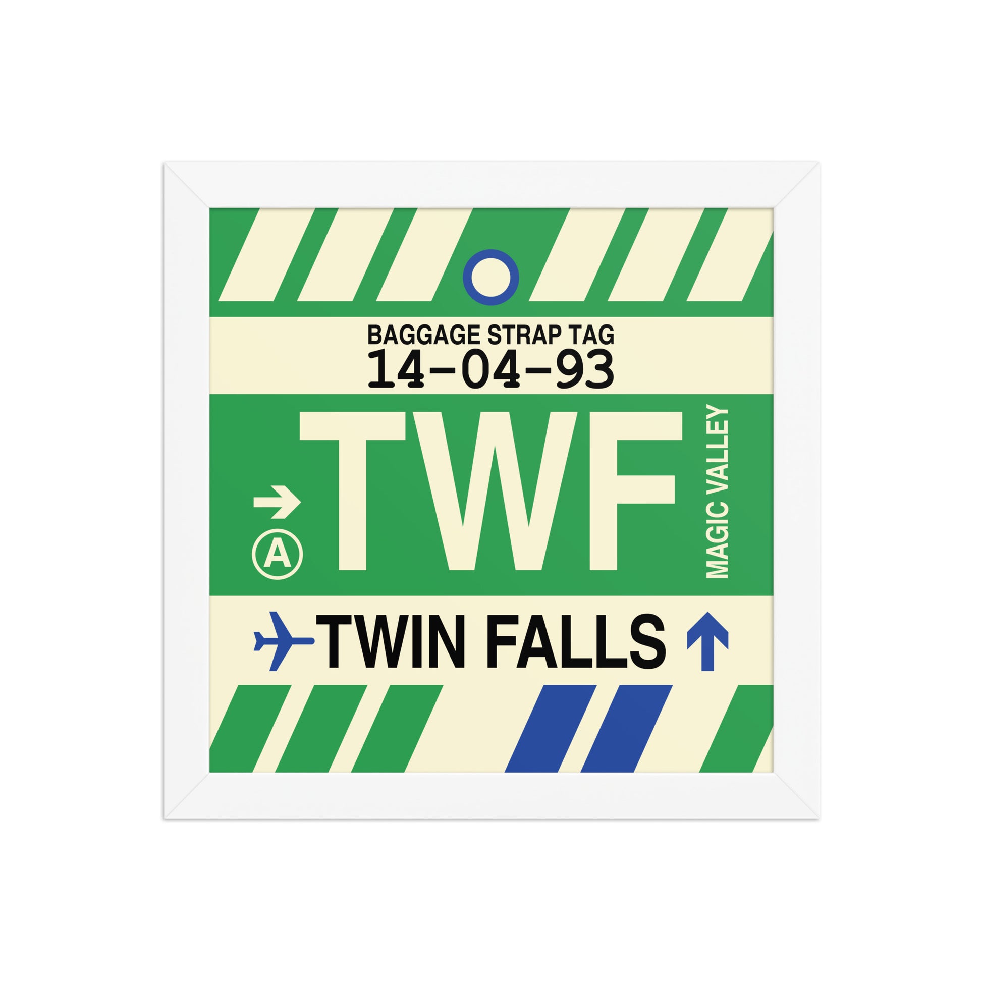 TWF Twin Falls Framed Print • Jet Age Baggage Tag Design • YHM Designs - Image 11